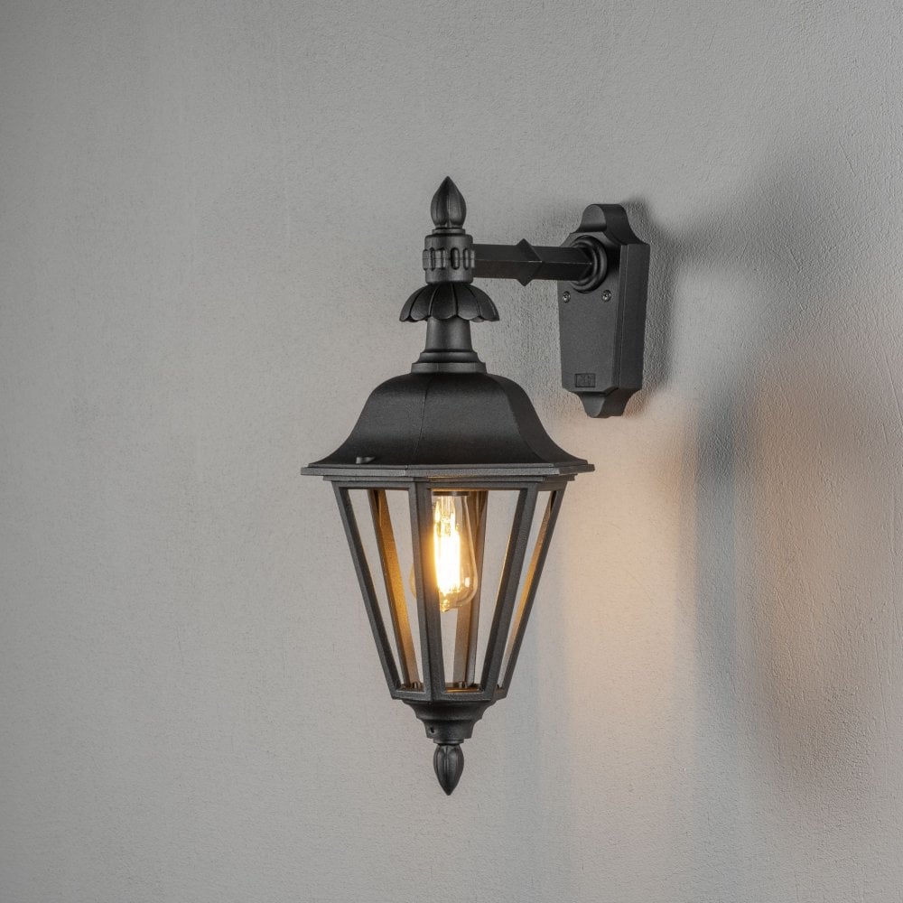 Konstsmide Pallas Large Down Wall Light - Matt Black