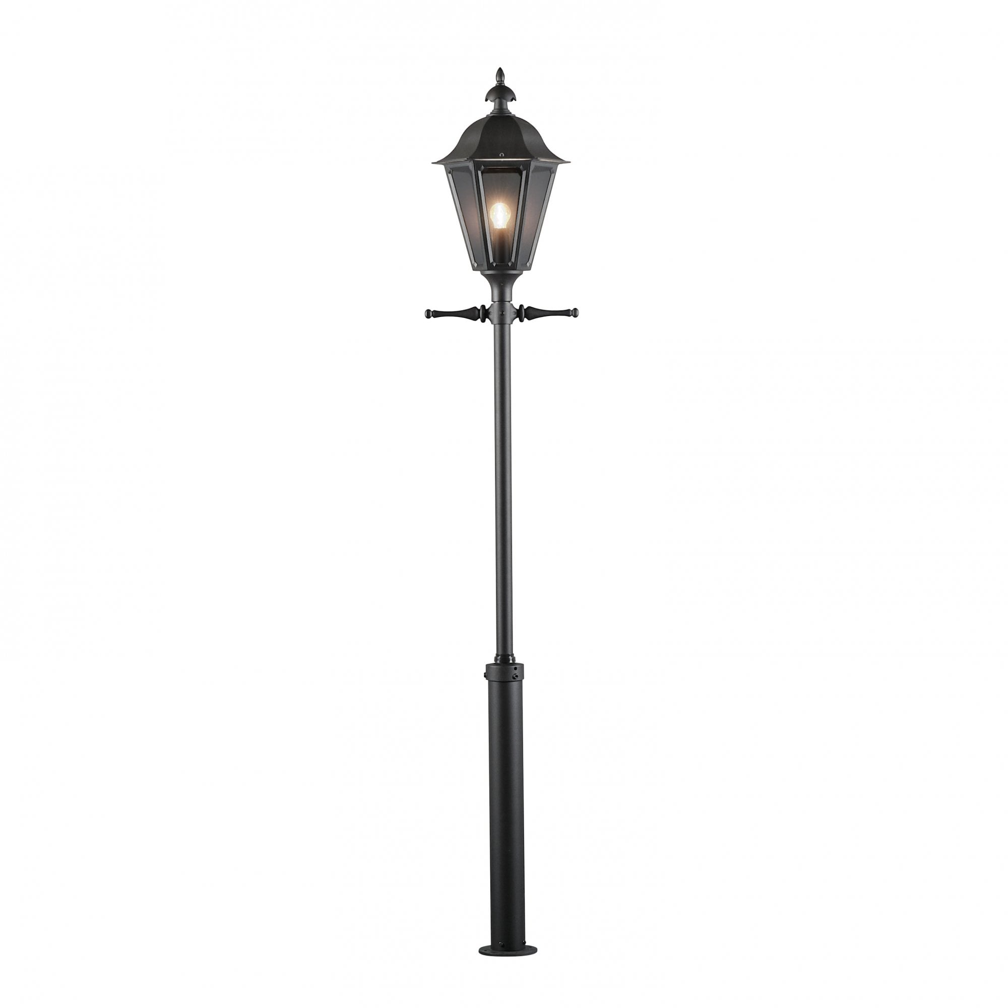Konstsmide Pallas Lampost (With Taurus Column and Ladder Bracket) - Matt Black