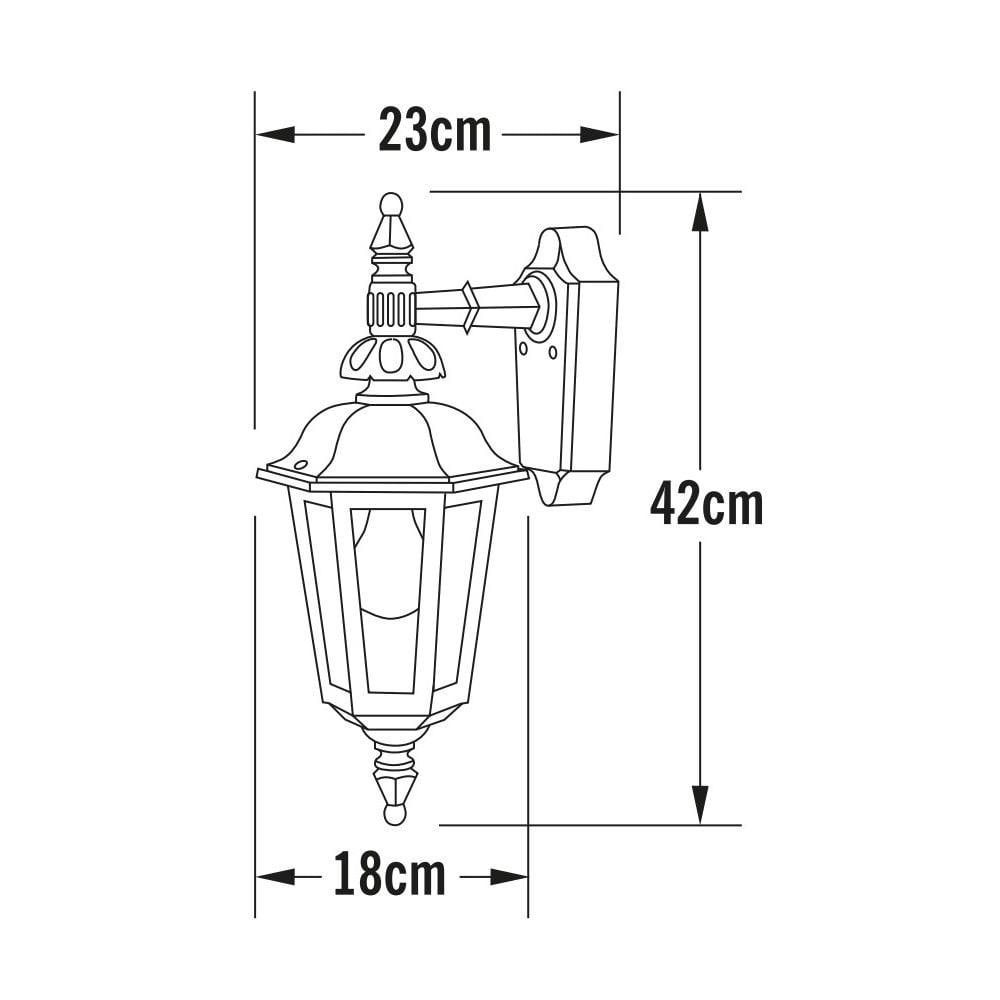 Konstsmide Pallas Small Down Wall Light - Matt Black