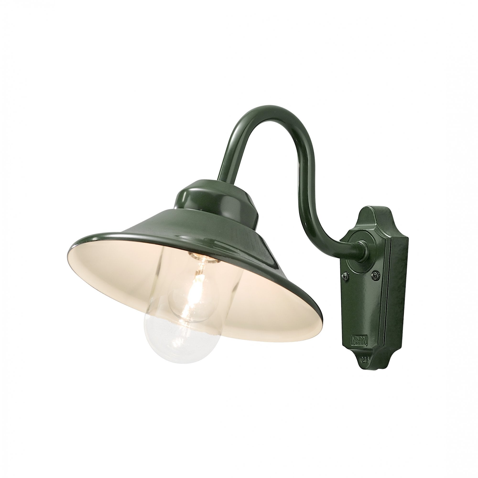 Konstsmide Vega Hooded Wall Light - Curved Arm - Green