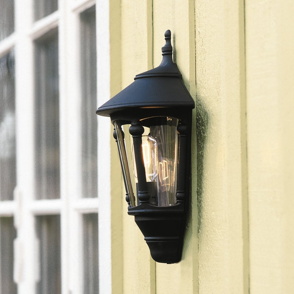 Konstsmide Virgo Flush Half Lantern - Matt Black
