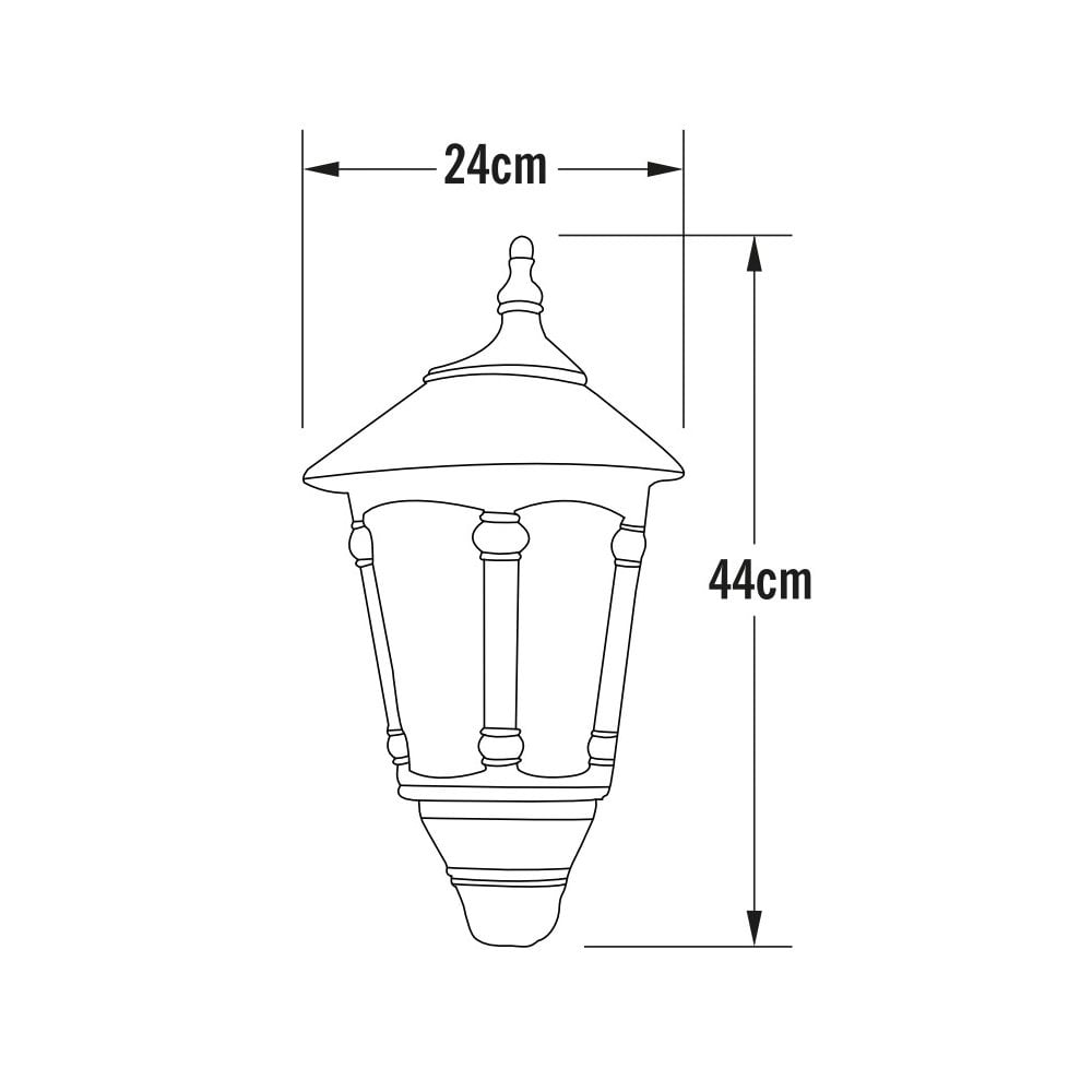 Konstsmide Virgo Flush Half Lantern - Matt Black