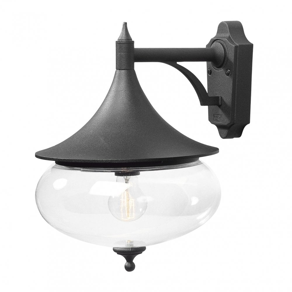 Konstsmide Libra Down Wall Light - Straight Arm - Matt Black