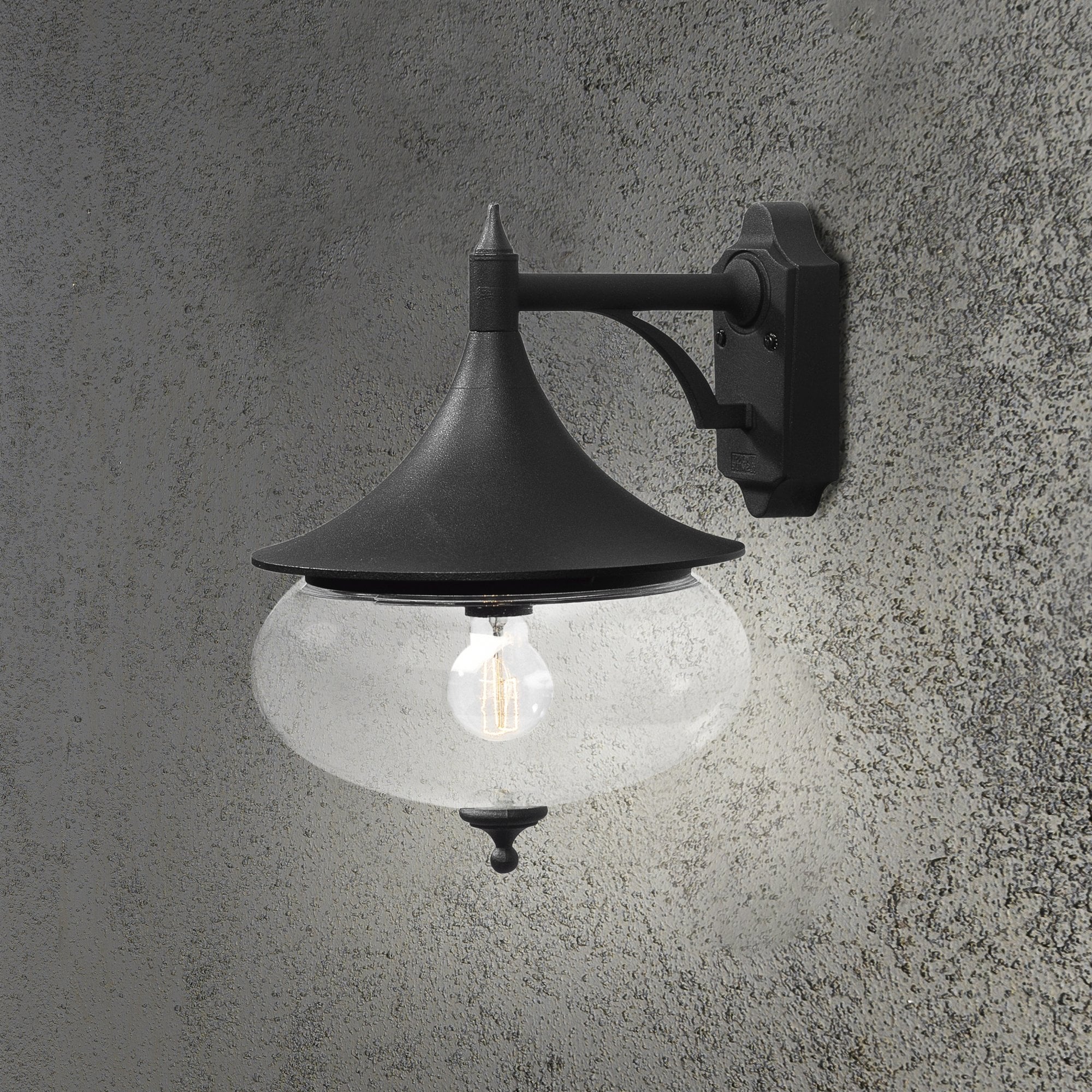 Konstsmide Libra Down Wall Light - Straight Arm - Matt Black