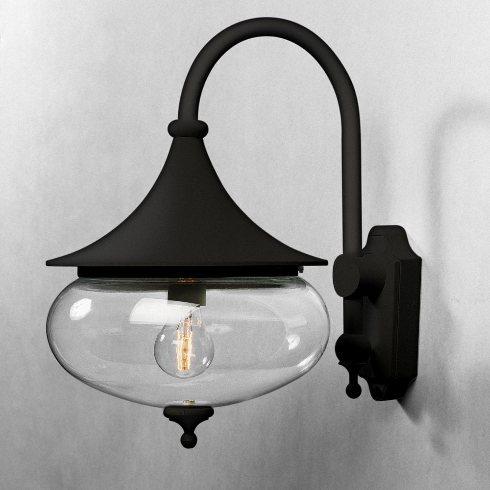Konstsmide Libra Down Wall Light - Matt Black