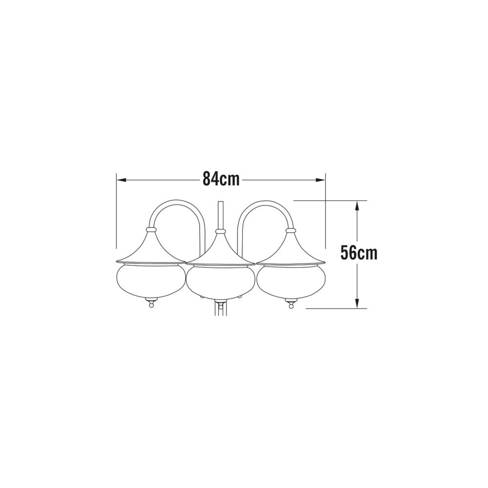 Konstsmide Libra Triple Head - Matt Black - Head Only