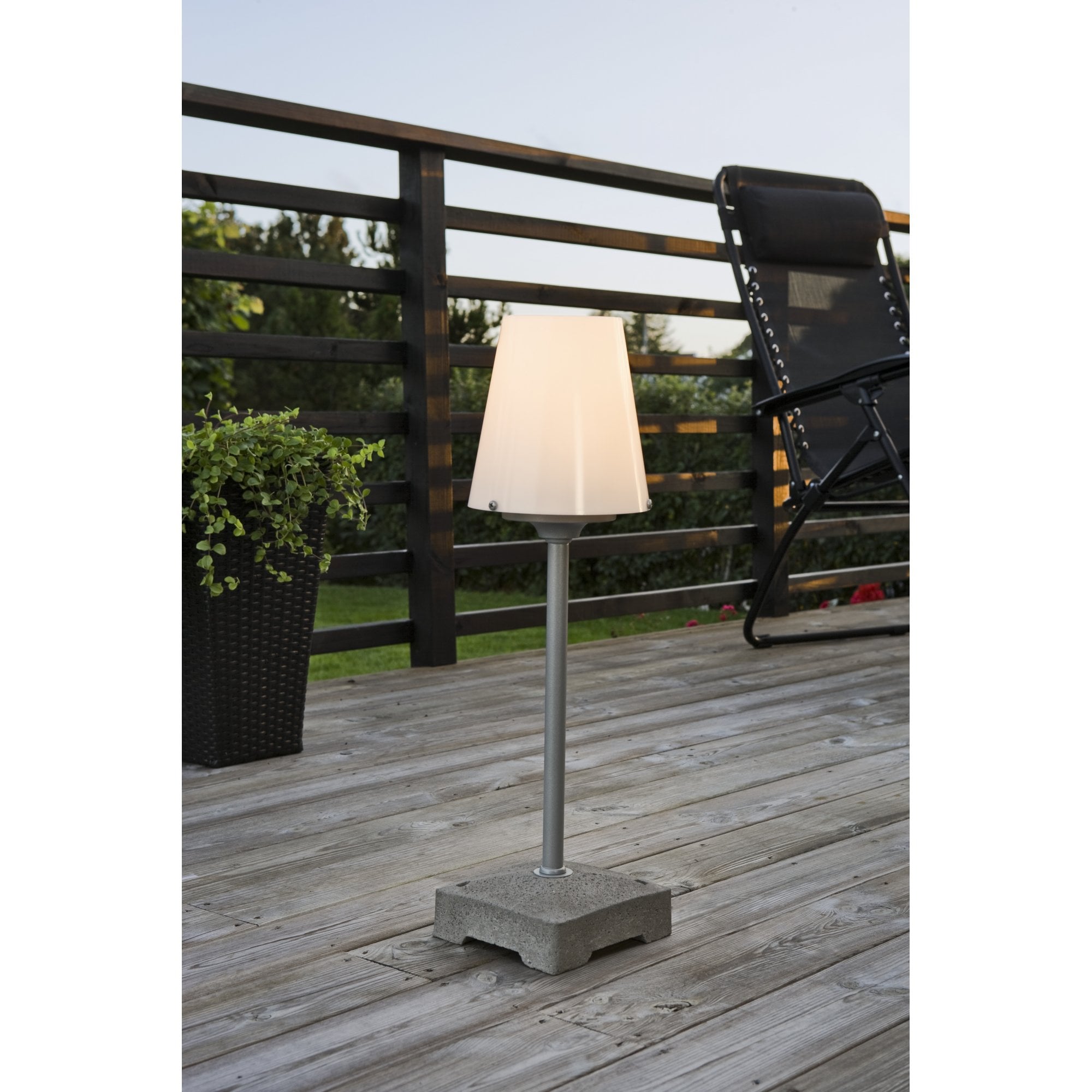 Konstsmide Lucca Table Lamp - Grey with Opal Shade