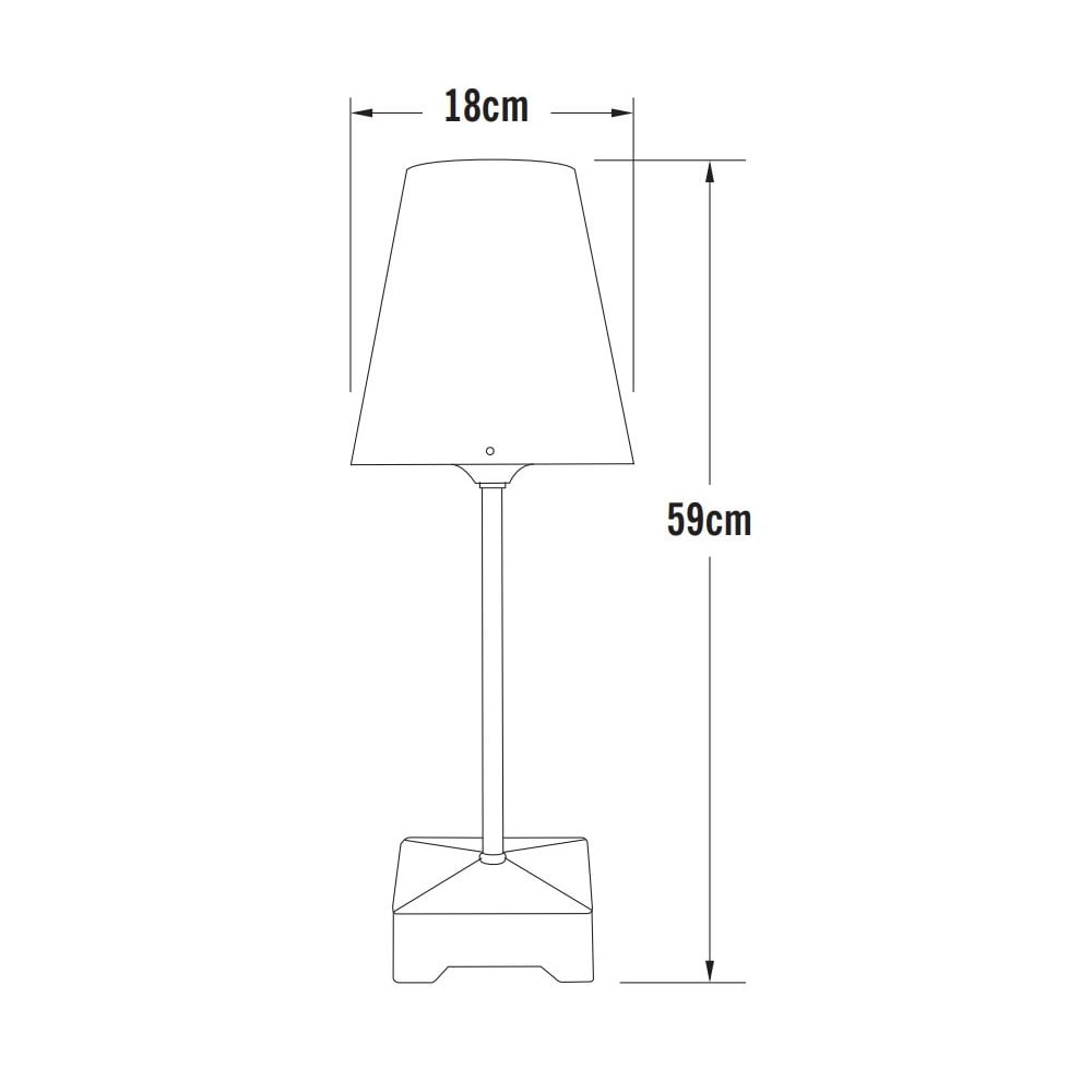 Konstsmide Lucca Table Lamp - Grey with Opal Shade