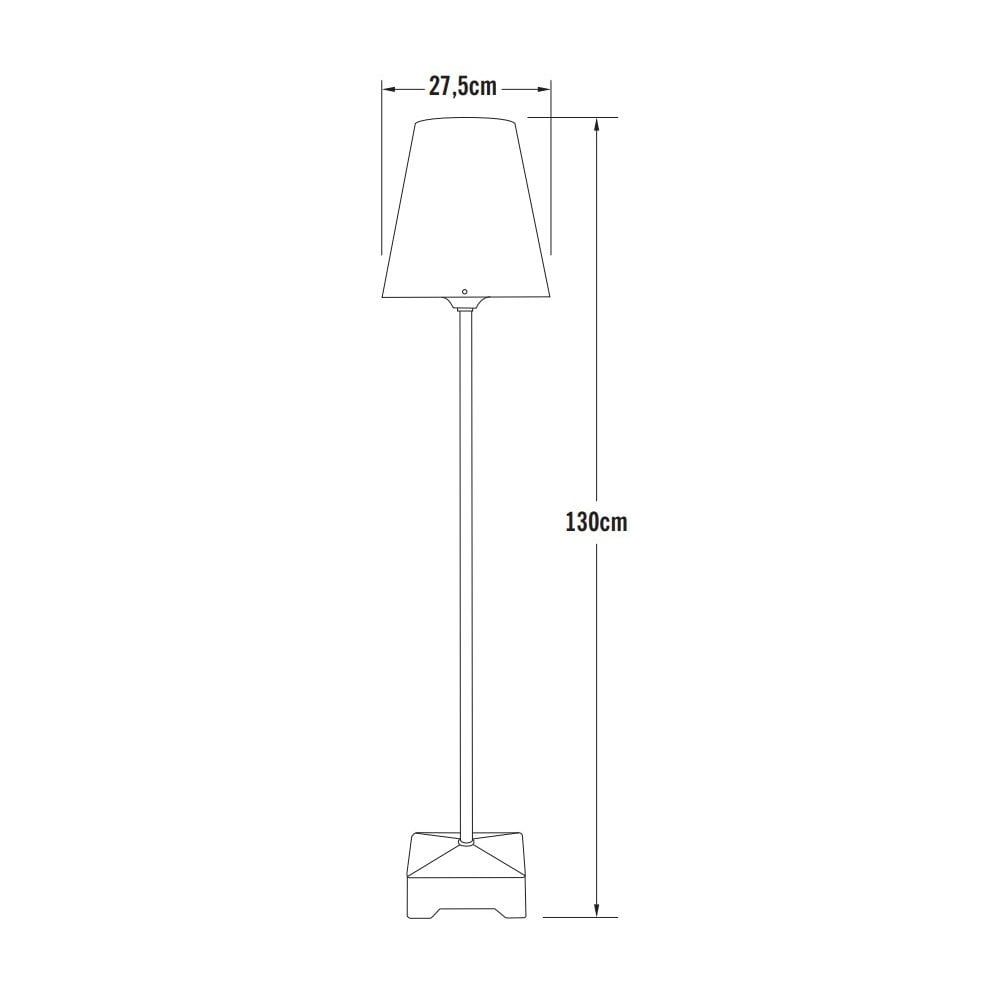 Konstsmide Lucca Floor Lamp - Matt Black with Metallic Shade