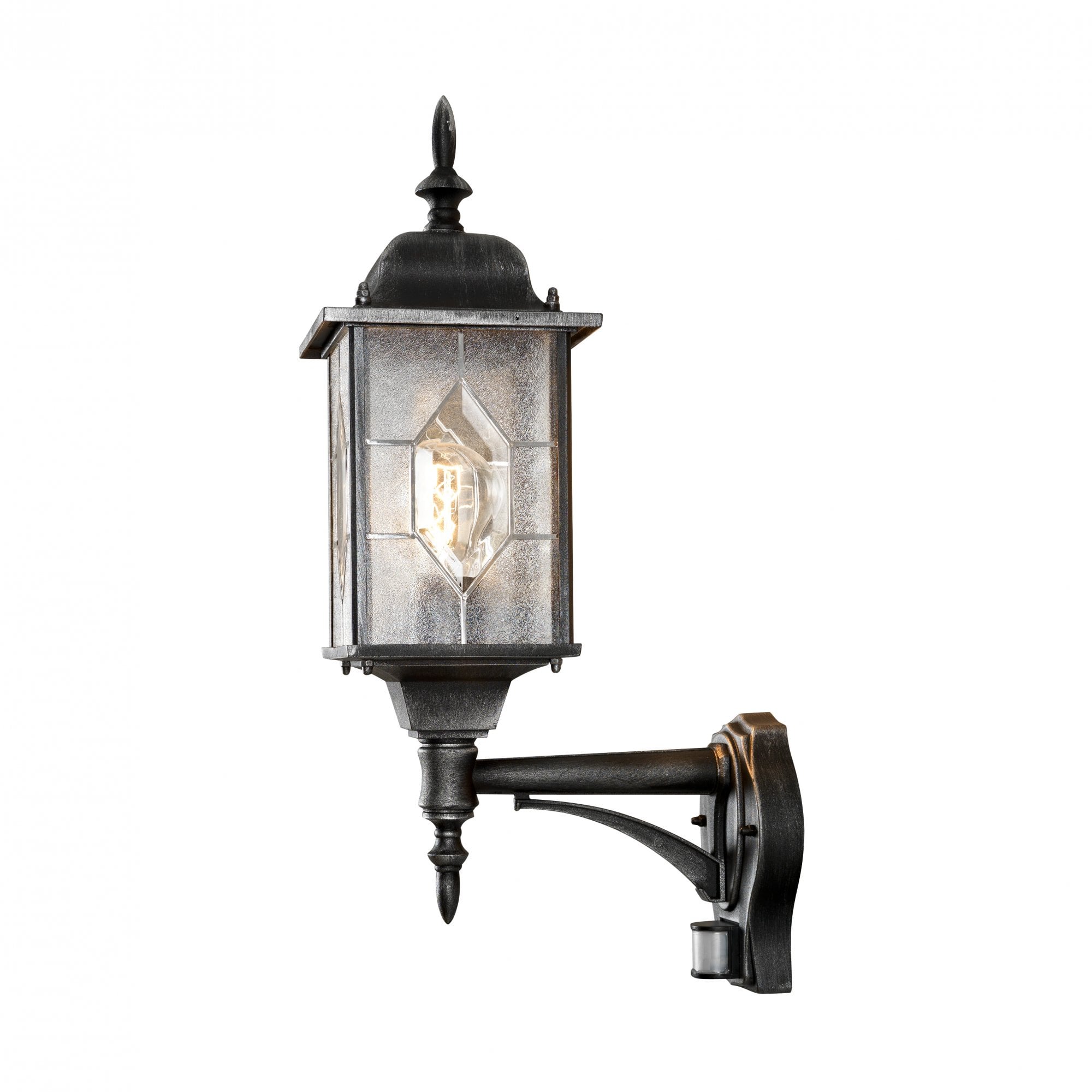Konstsmide Milano Up Wall Lantern with PIR - Matt Black
