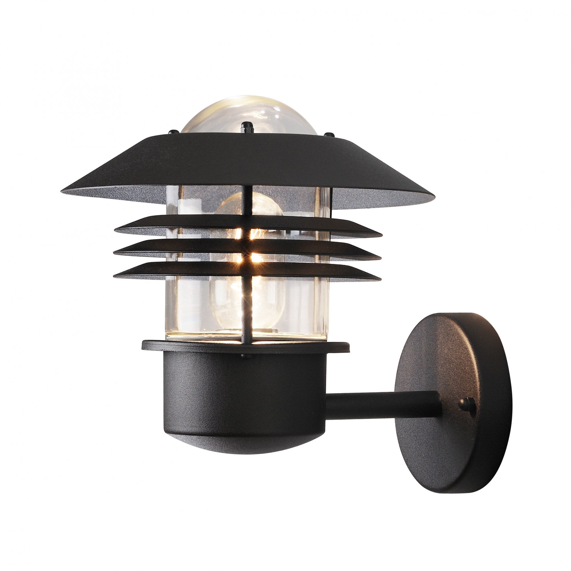 Konstsmide Modena Louvre Up Wall Lantern - Matt Black