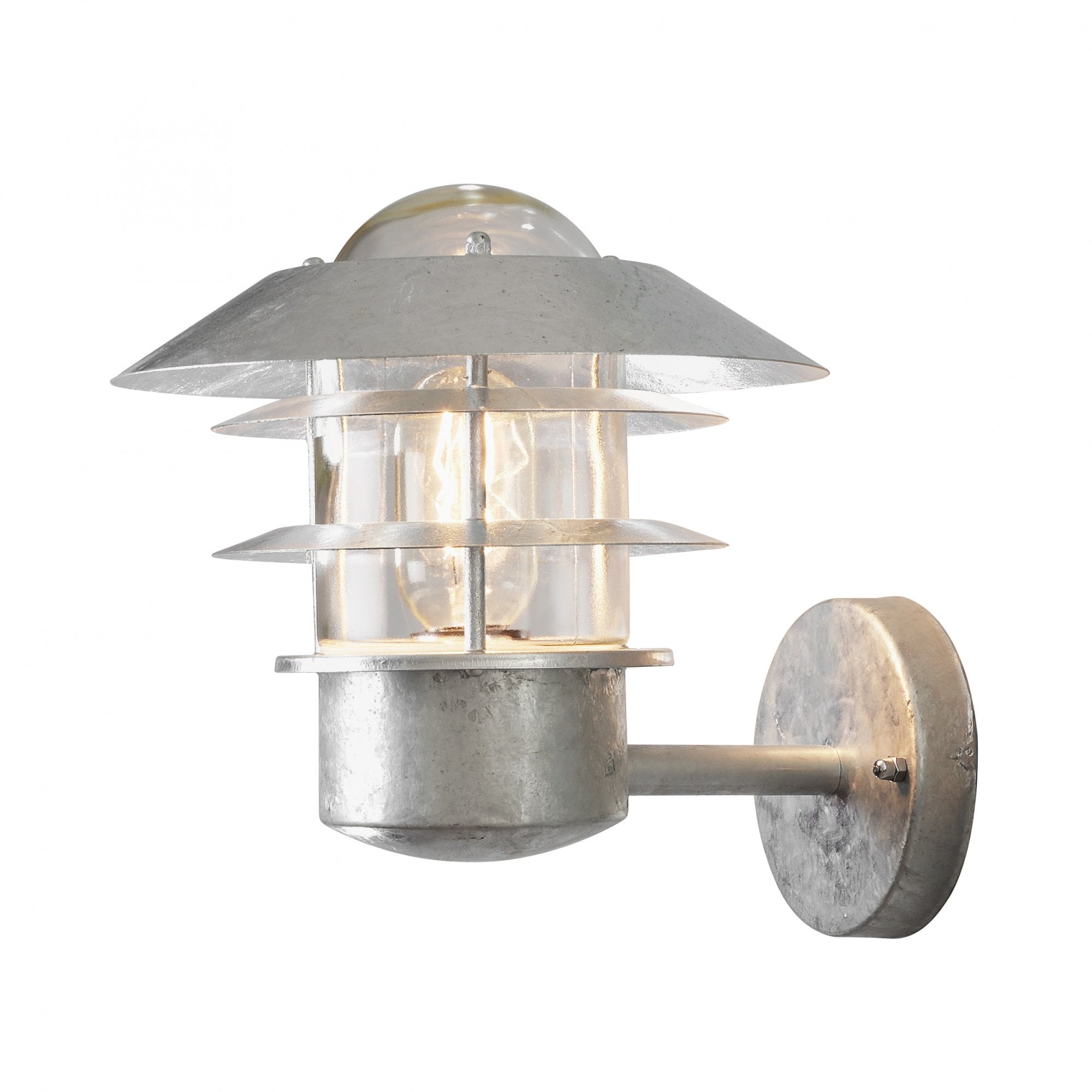 Konstsmide Modena Up Wall Lantern - Galvanised Steel