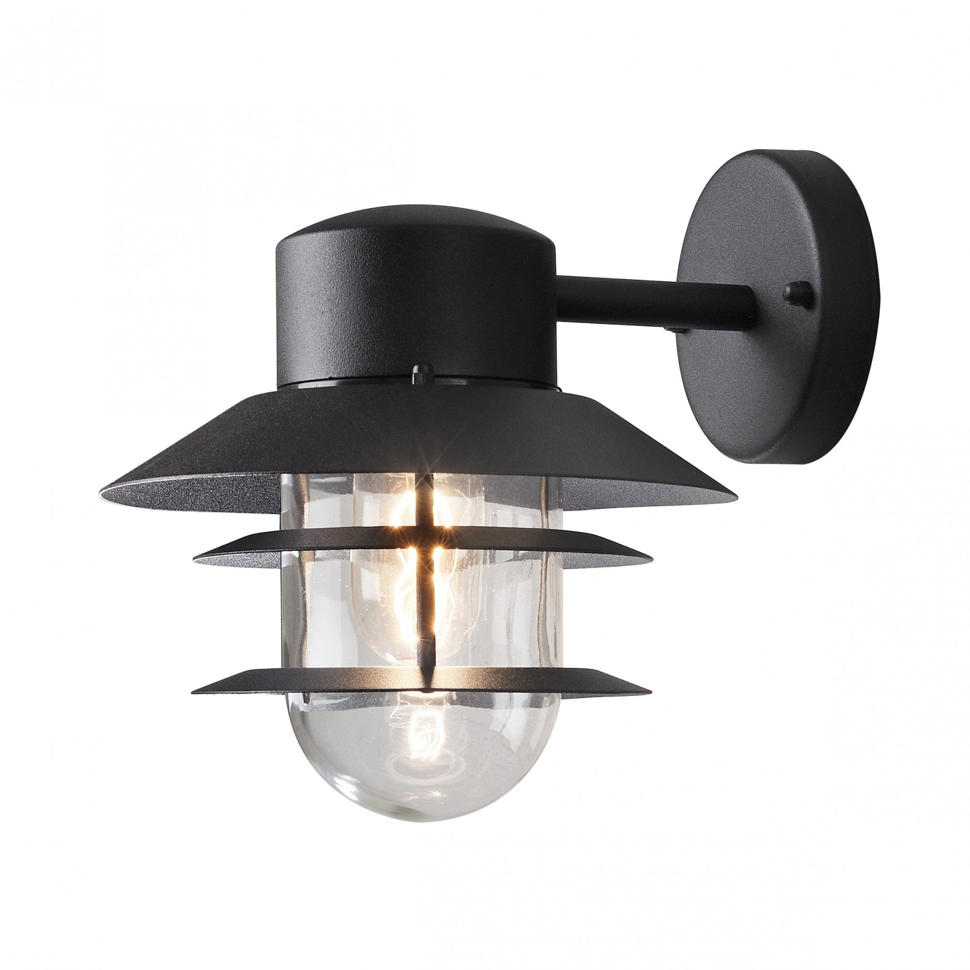 Konstsmide Modena Down Wall Lantern - Matt Black