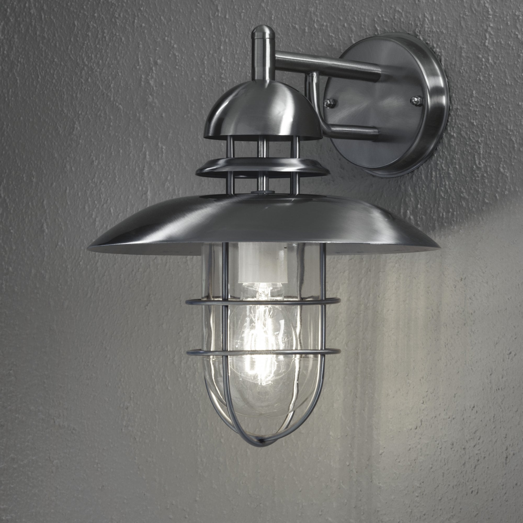 Konstsmide Sorrento Down Wall Light - Stainless Steel