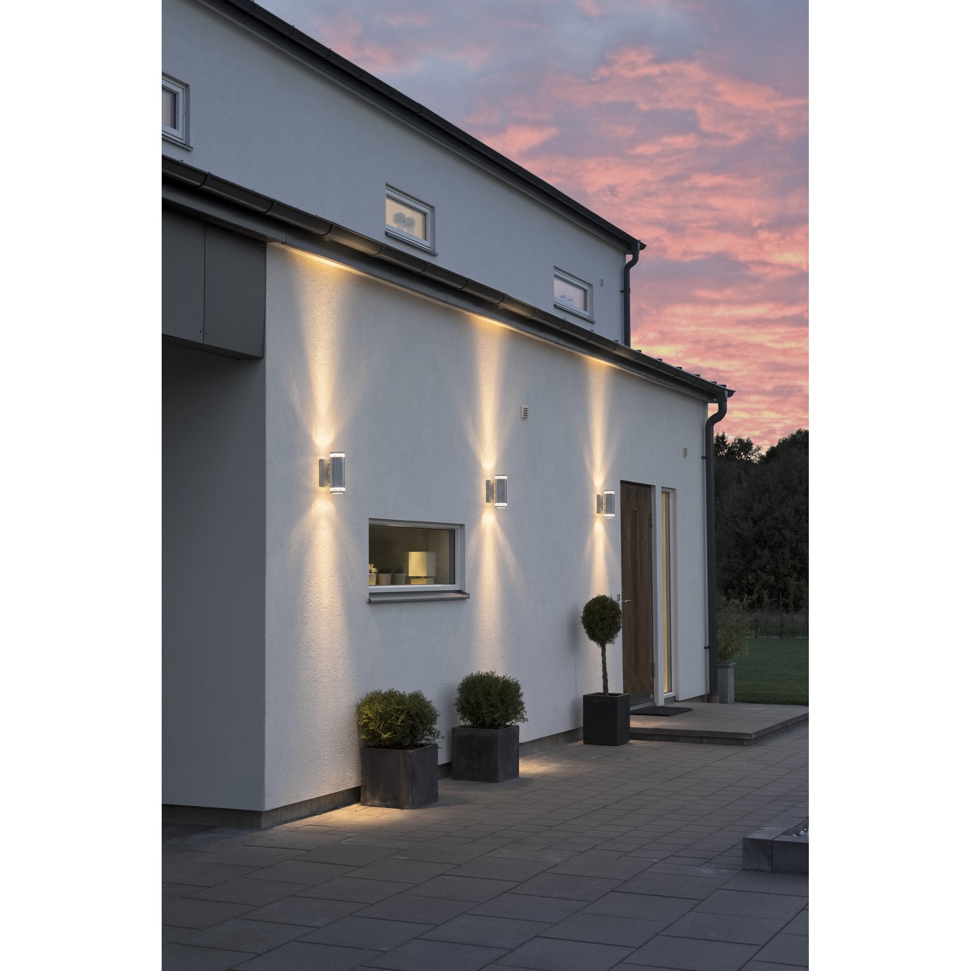 Konstsmide Modena Single Ring Up/Down Wall Light - Galvanised