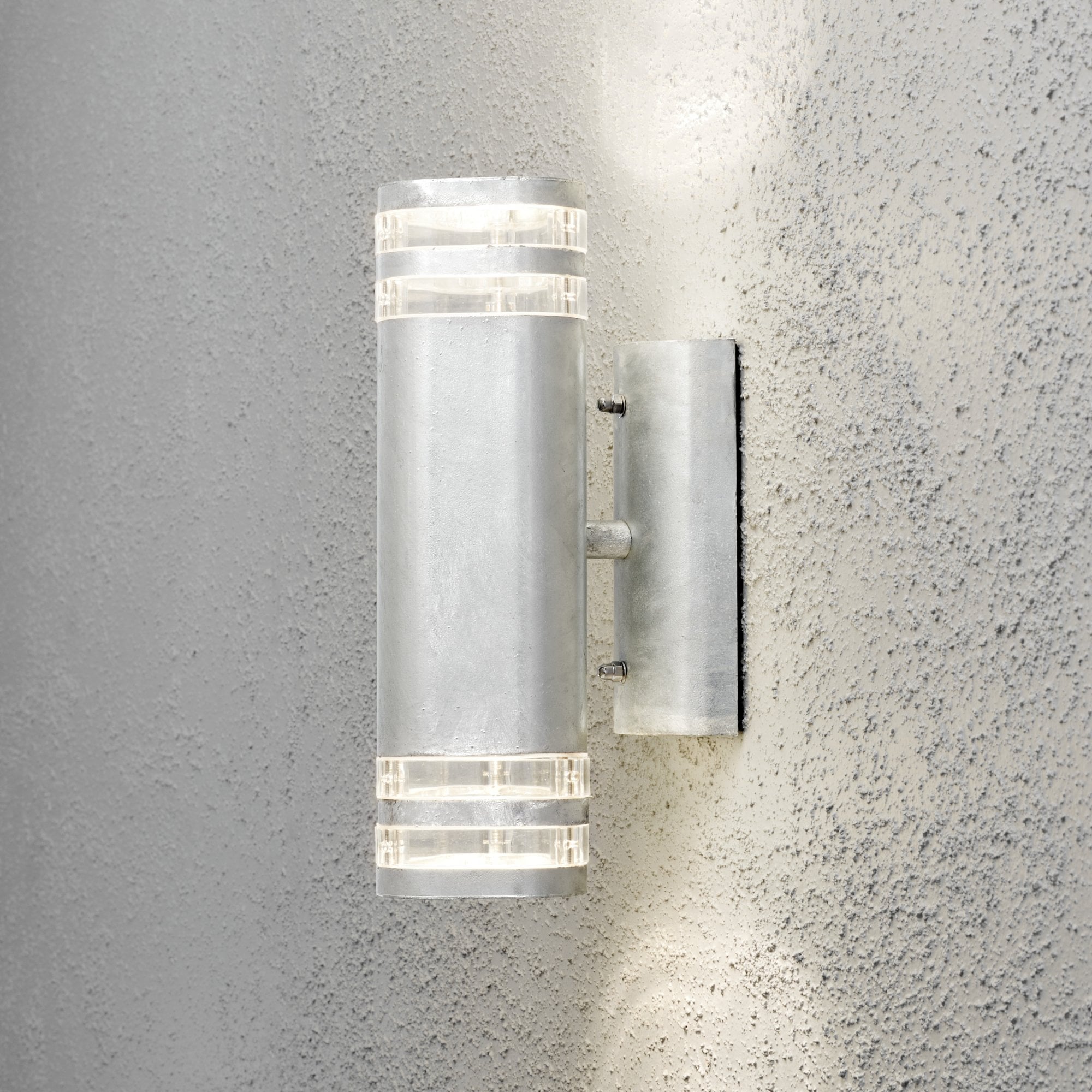 Konstsmide Modena Double Ring Up/Down Wall Light - Galvanised