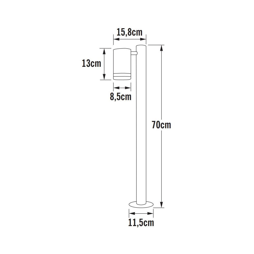 Konstsmide Modena Short Post Light - Galvanised