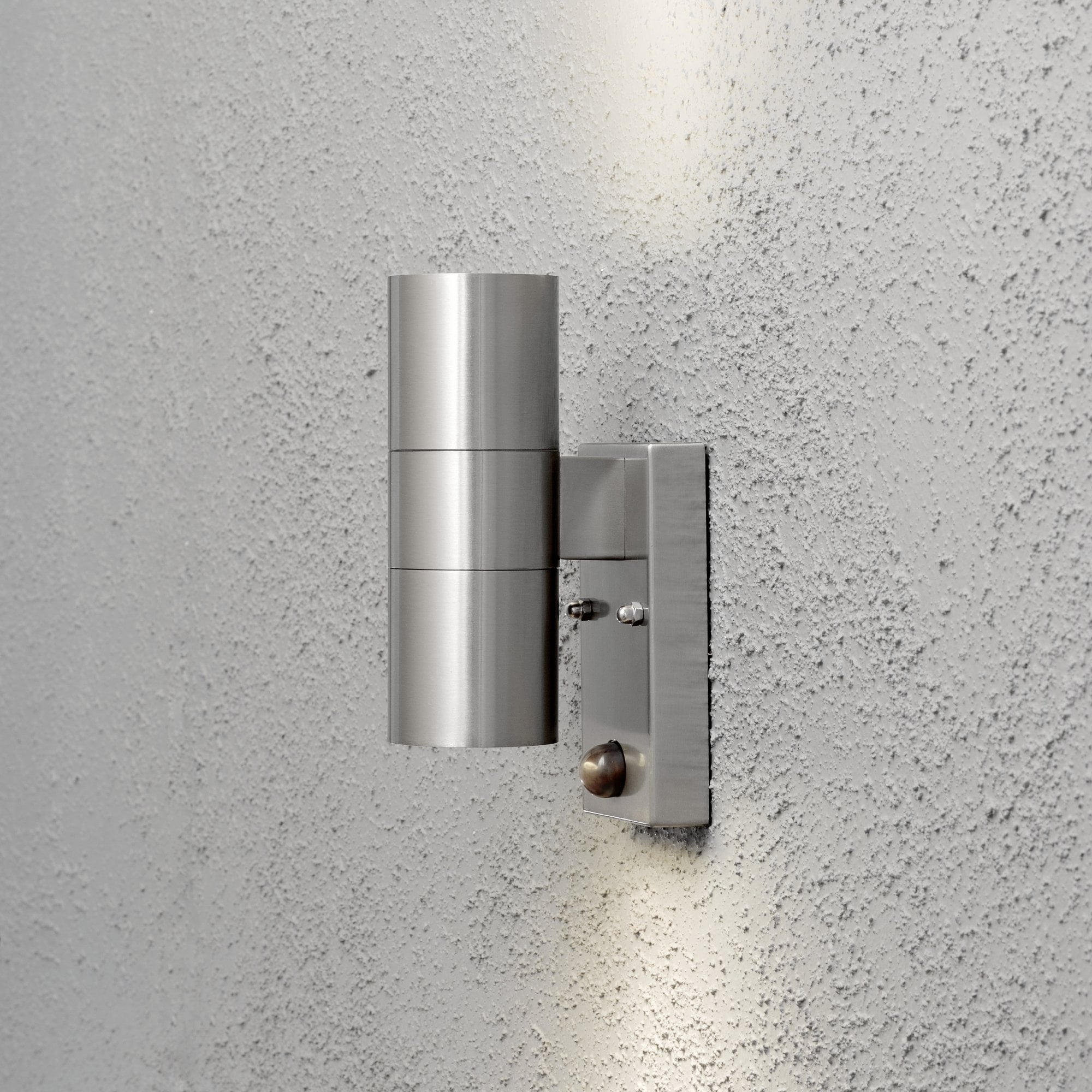 Konstsmide Modena Up/Down Wall Light with PIR - Stainless Steel