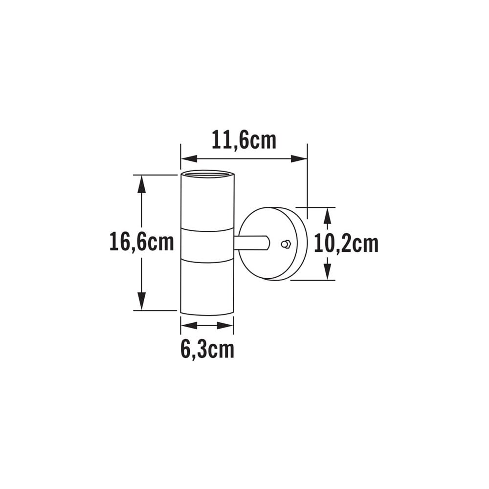 Konstsmide Modena 17cm Up/Down Wall Light - Matt Black