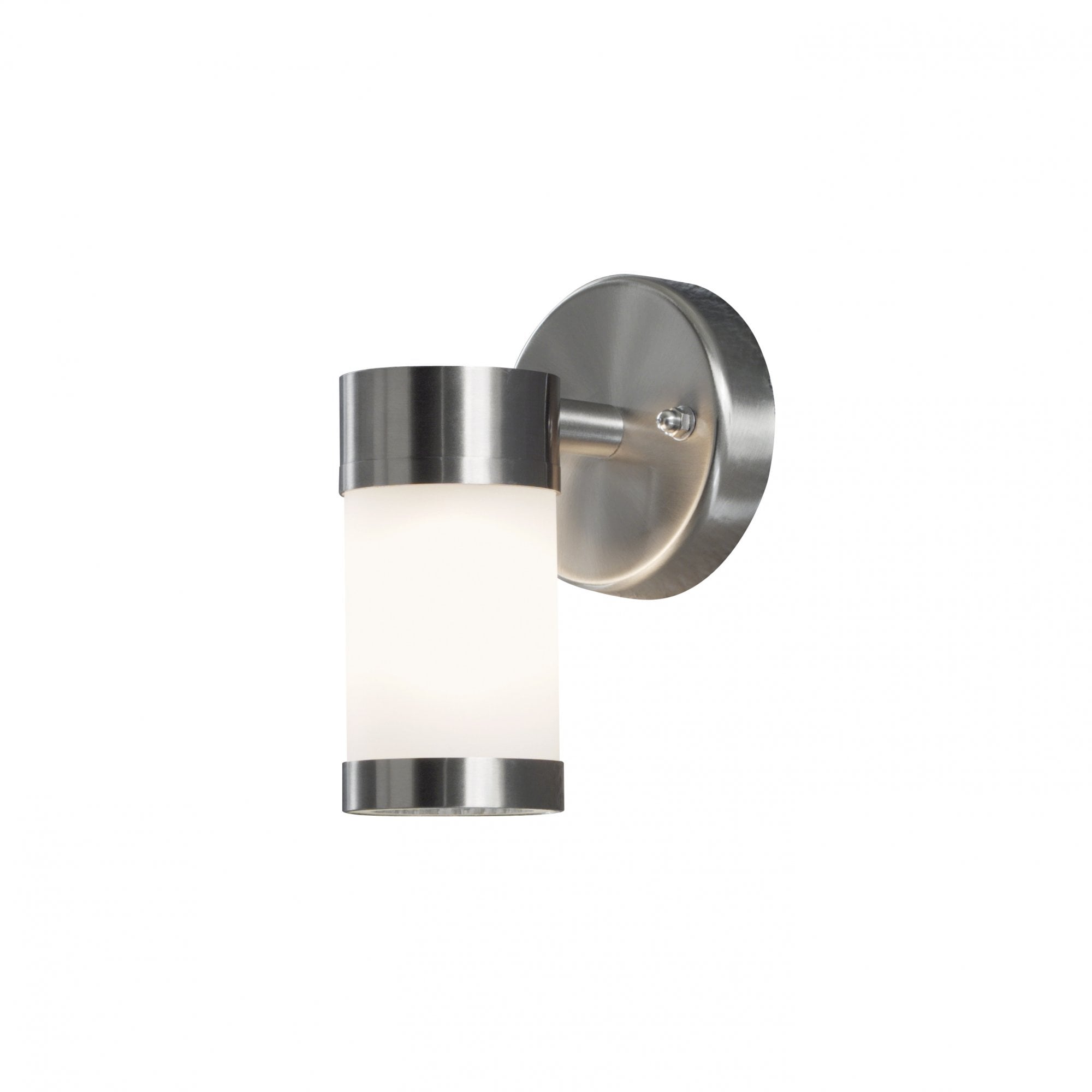 Konstsmide Modena Down Wall Light - Stainless Steel with Opal Glass