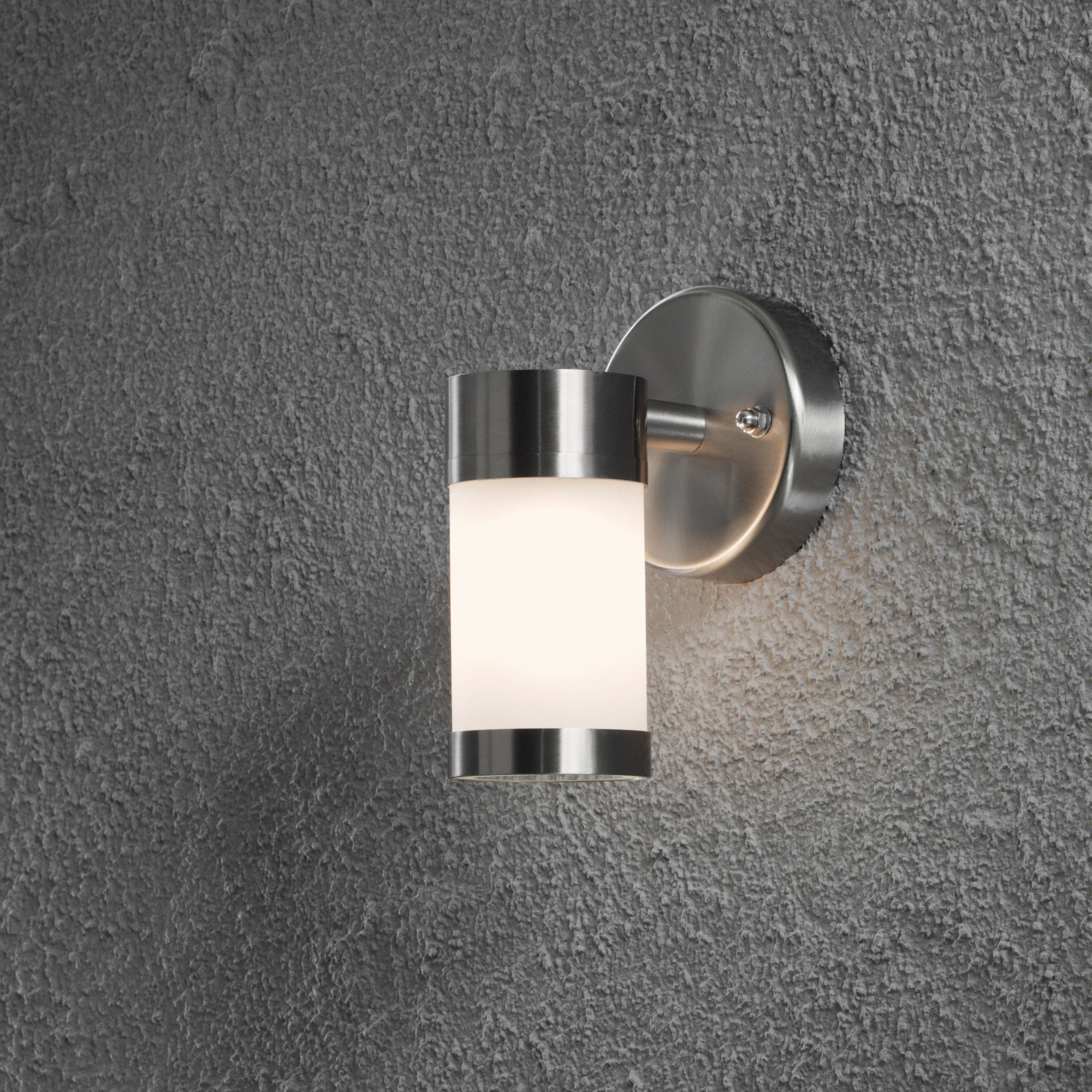 Konstsmide Modena Down Wall Light - Stainless Steel with Opal Glass