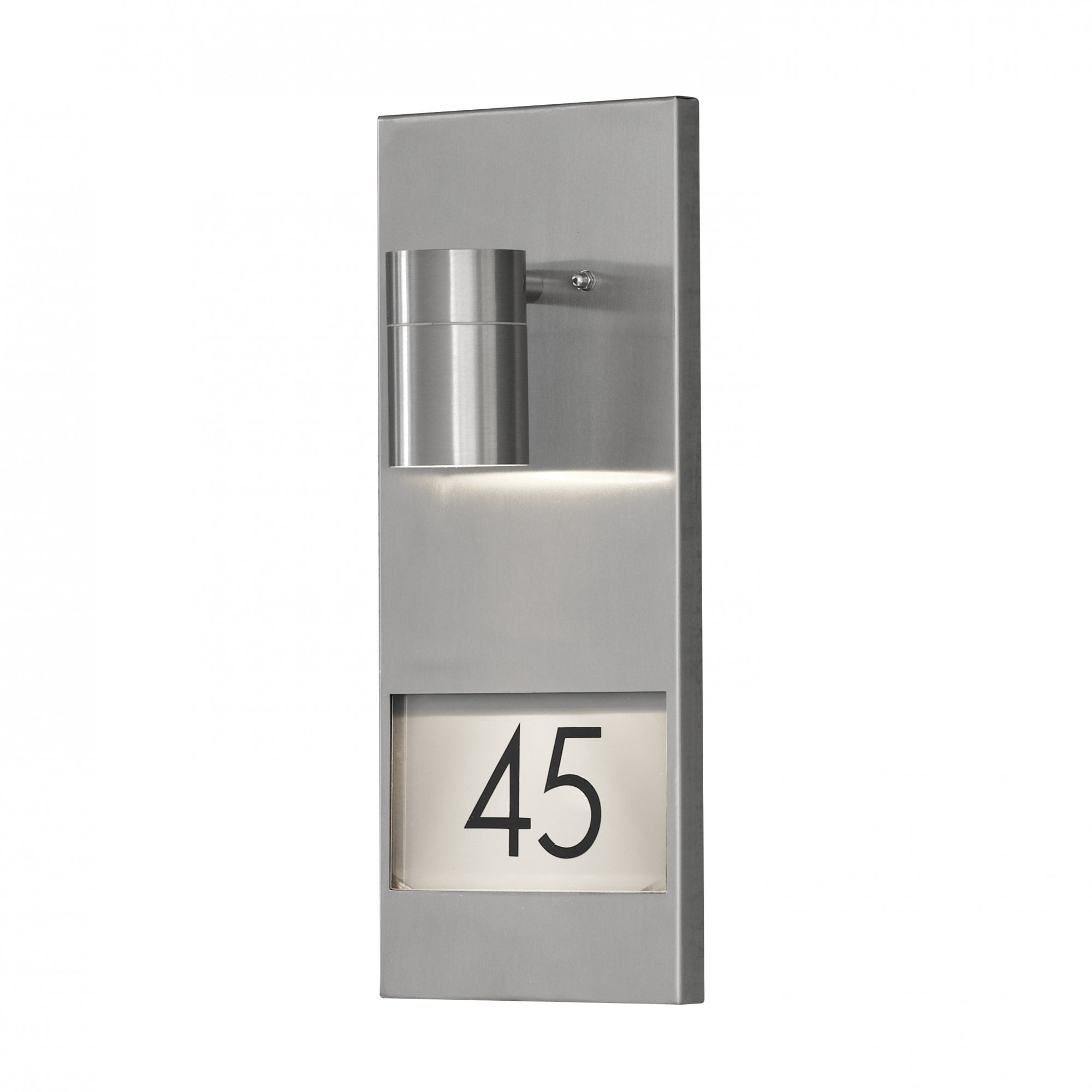 Konstsmide Modena House Number Wall Light - Stainless Steel