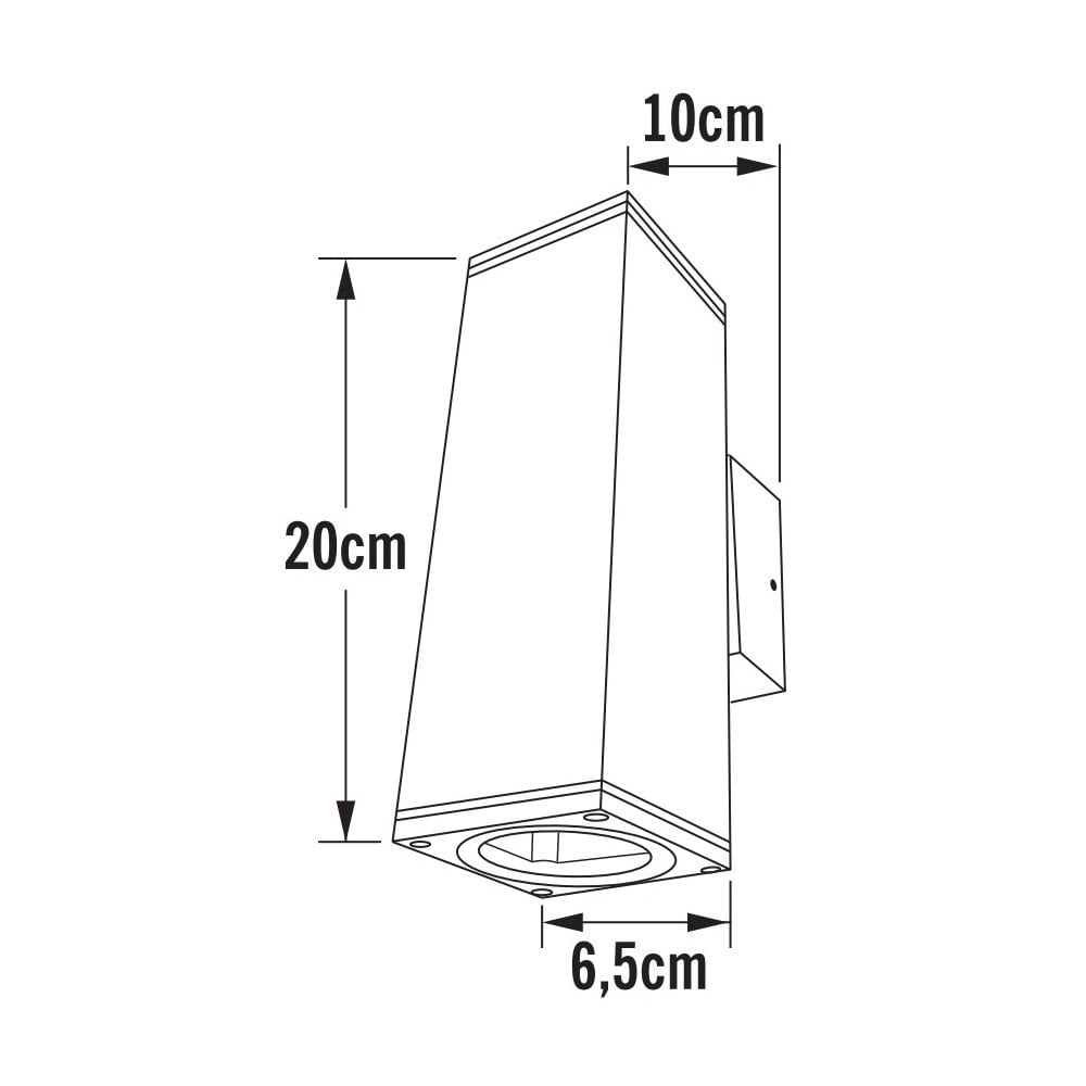Konstsmide Monza Up/Down Wall Lamp - Aluminium