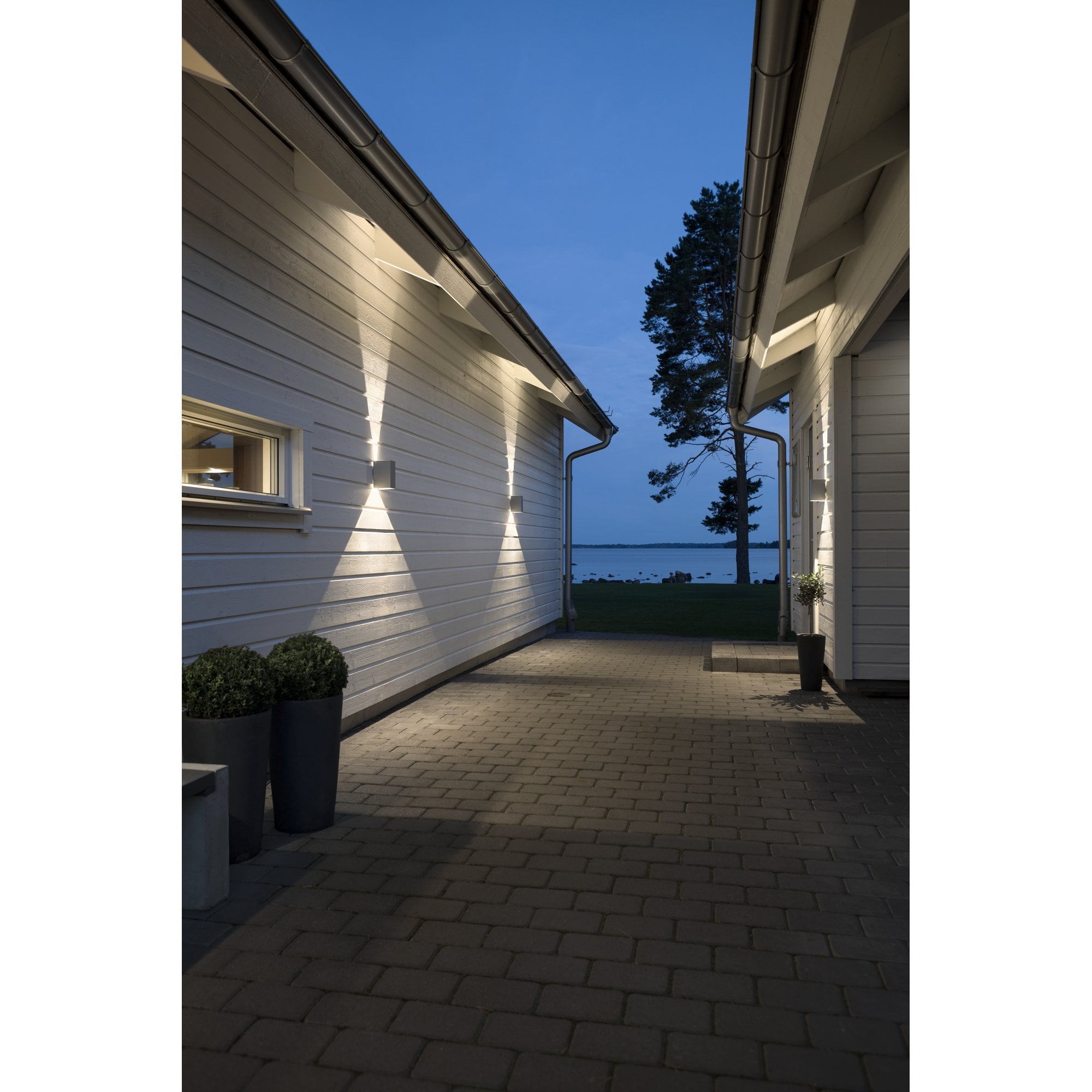 Konstsmide Cremona Rectangular LED Up/Down Wall Light - Aluminium