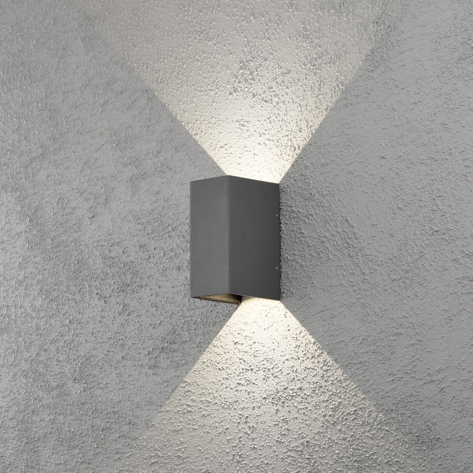 Konstsmide Cremona Rectangular LED Up/Down Wall Light - Anthracite