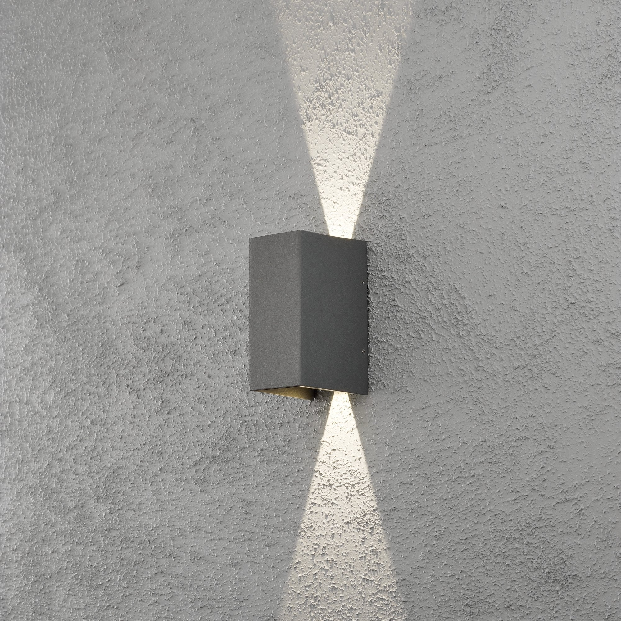 Konstsmide Cremona Rectangular LED Up/Down Wall Light - Anthracite