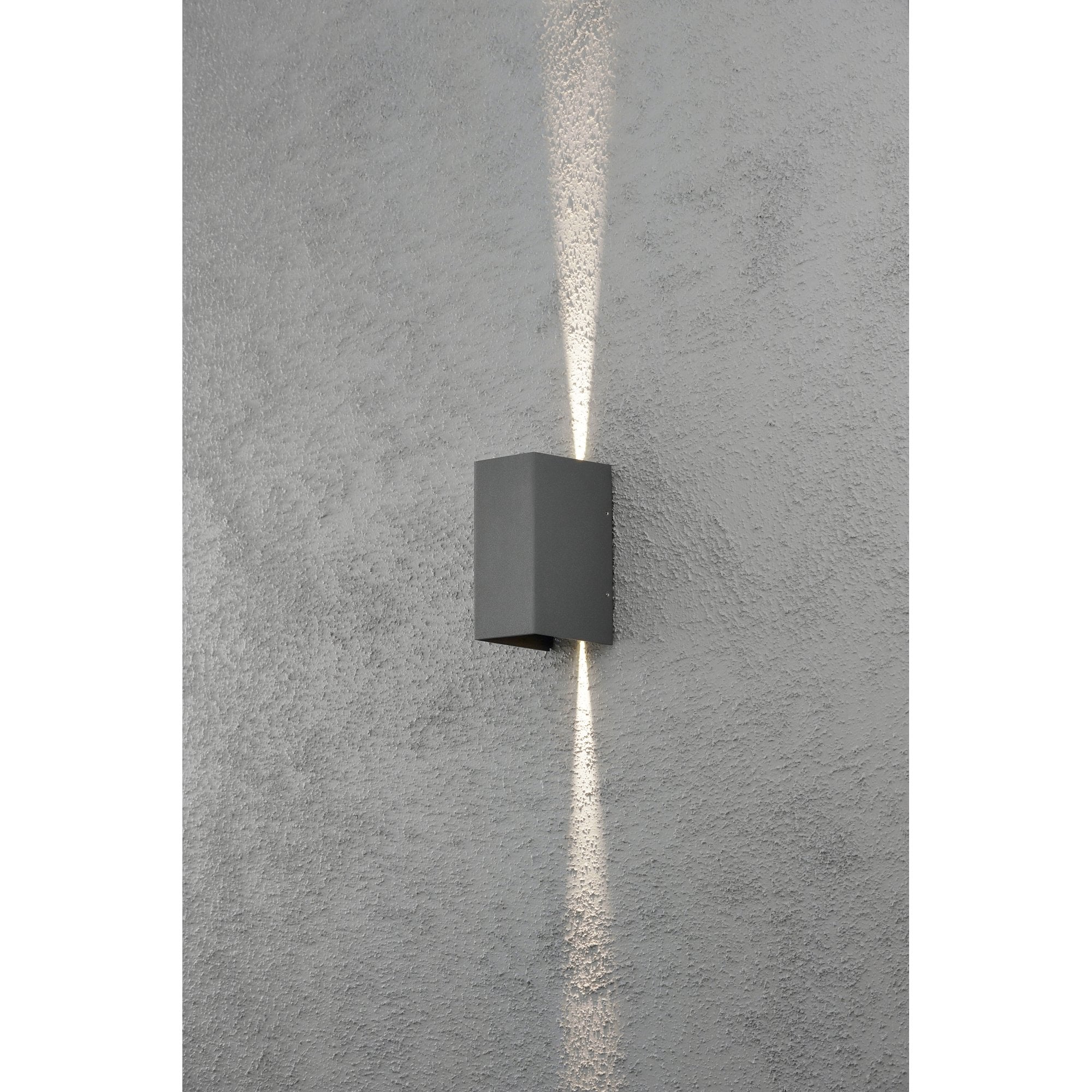 Konstsmide Cremona Rectangular LED Up/Down Wall Light - Anthracite