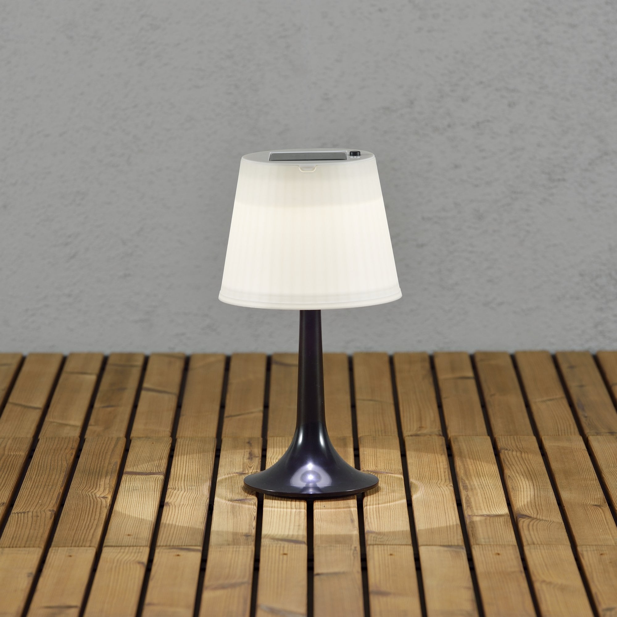 Konstsmide Assisi Solar LED Table Lamp - Black