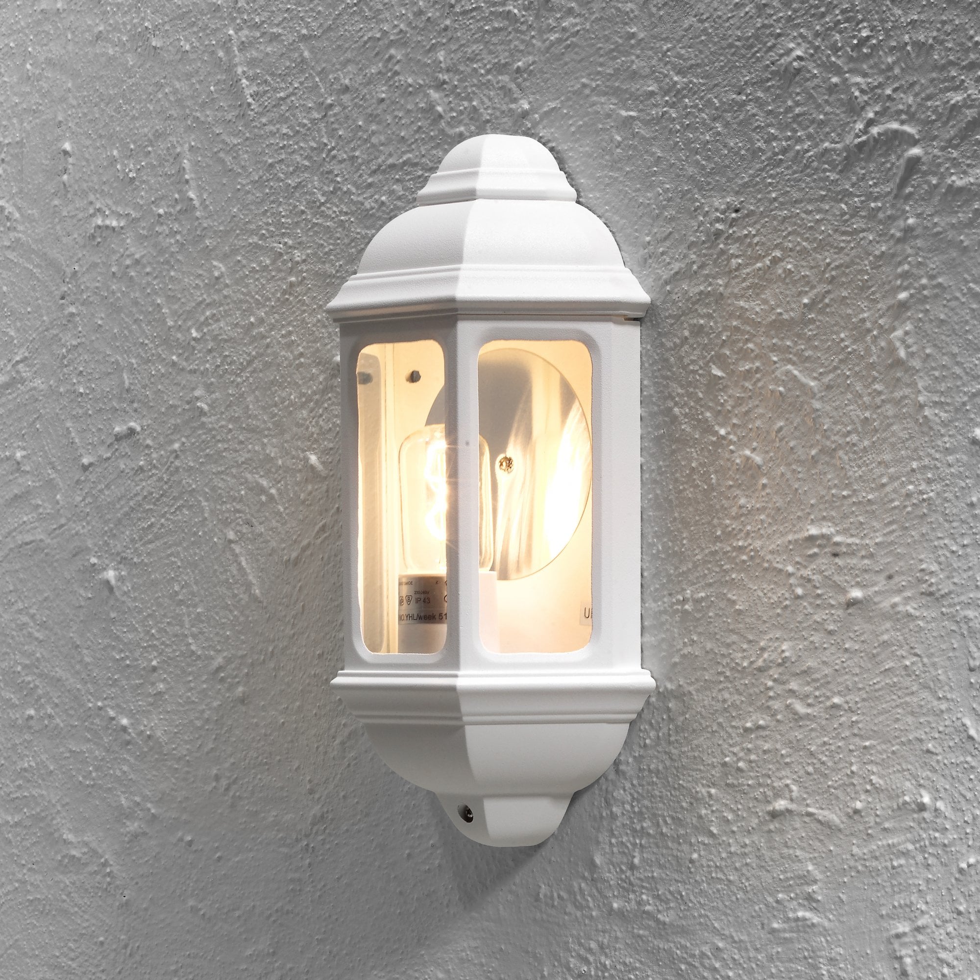Konstsmide Cagliari Flush Half Lantern - Matt White