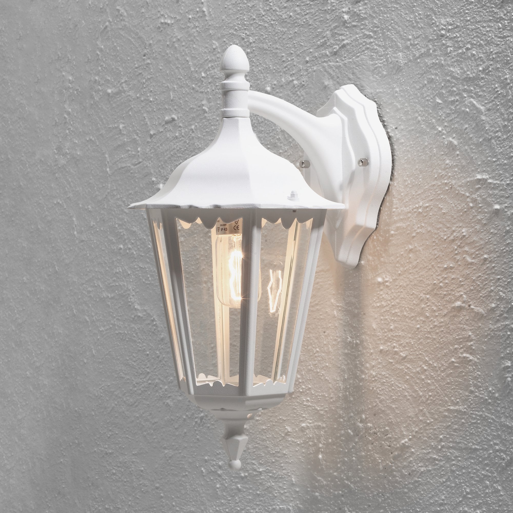 Konstsmide Firenze 45cm Down Wall Light - Matt White