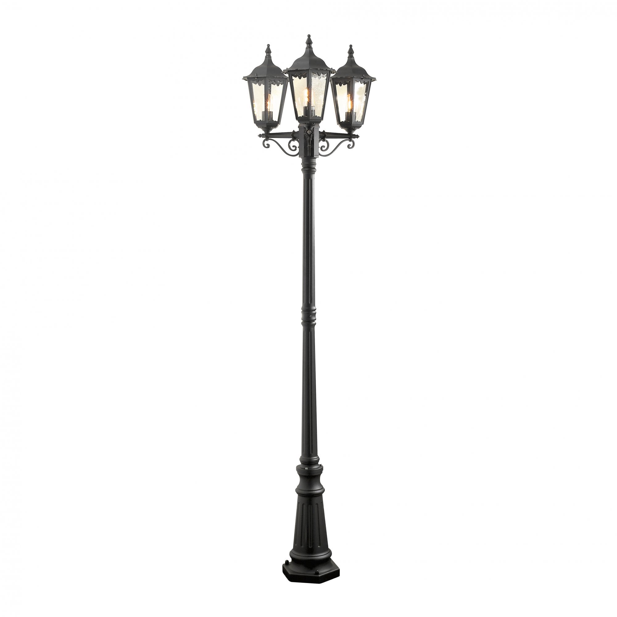 Konstsmide Firenze Triple Head Lampost - Matt Black