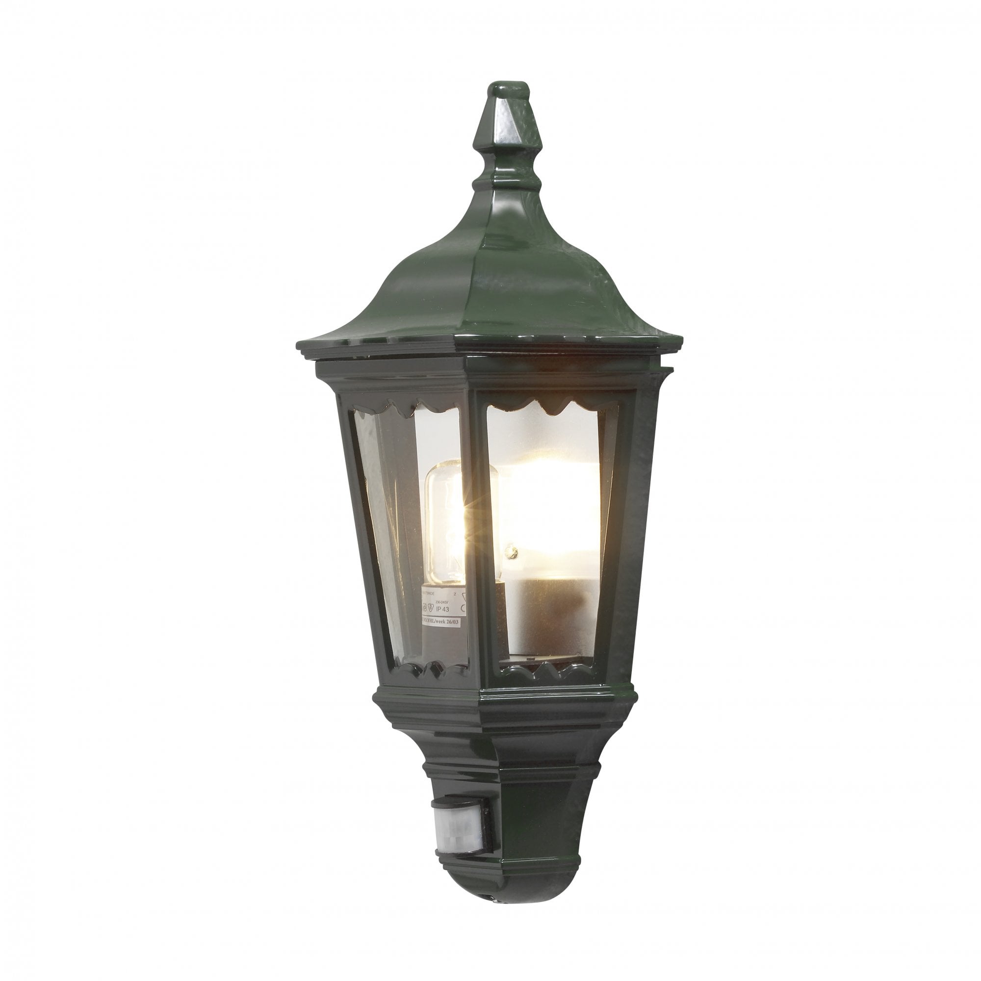 Konstsmide Firenze Flush Half Lantern With PIR - Green