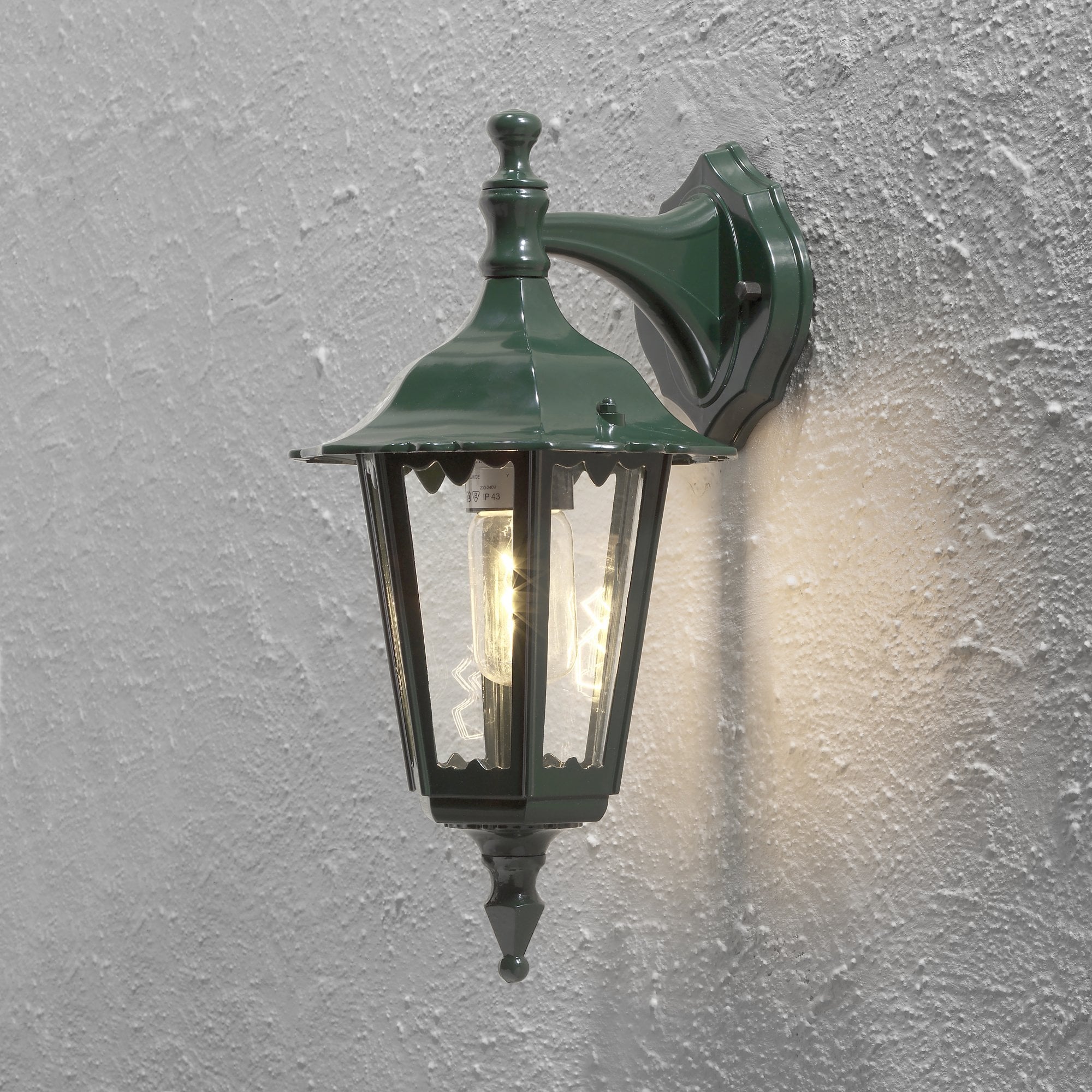 Konstsmide Firenze 39cm Down Wall Light - Green