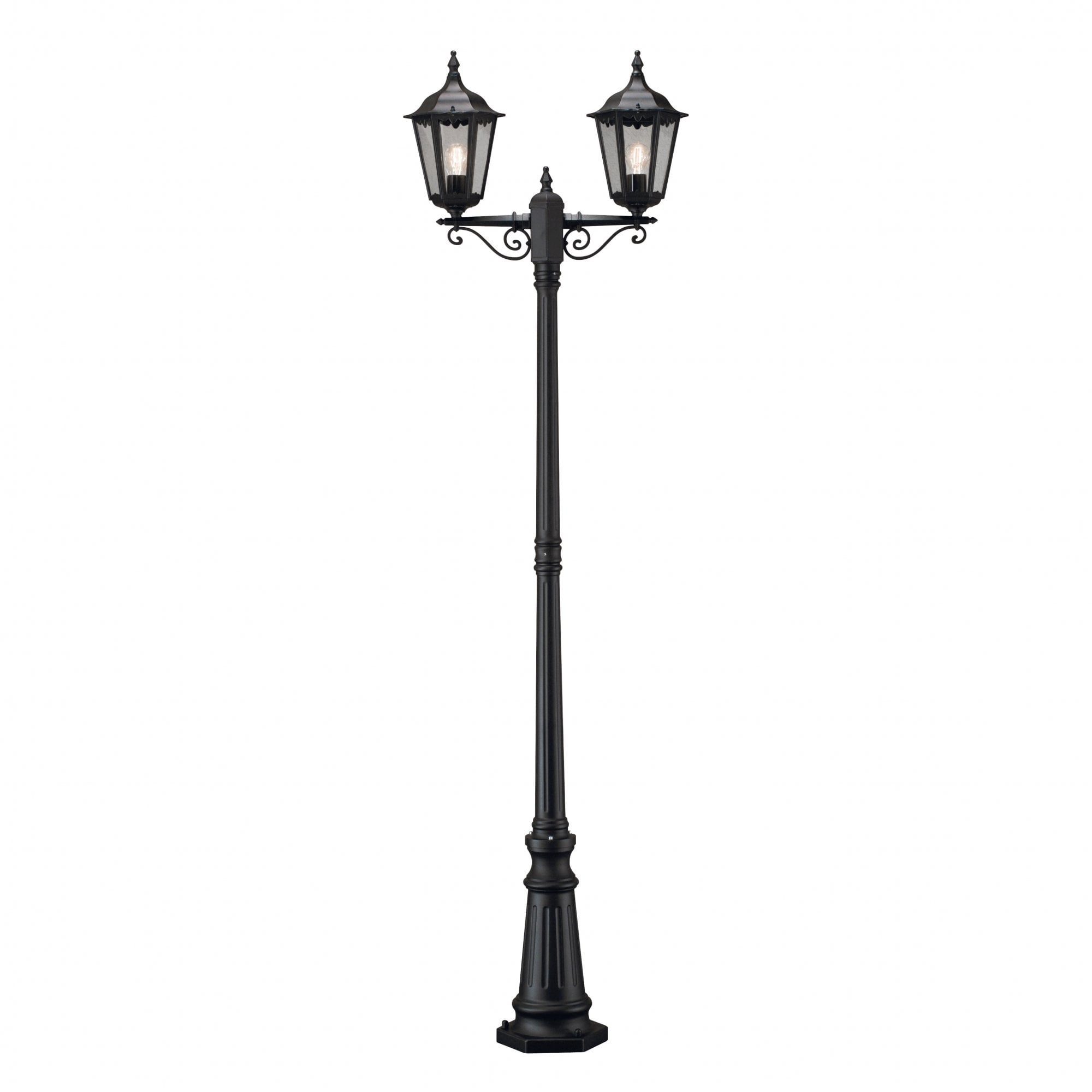 Konstsmide Firenze Twin Head Lampost - Matt Black