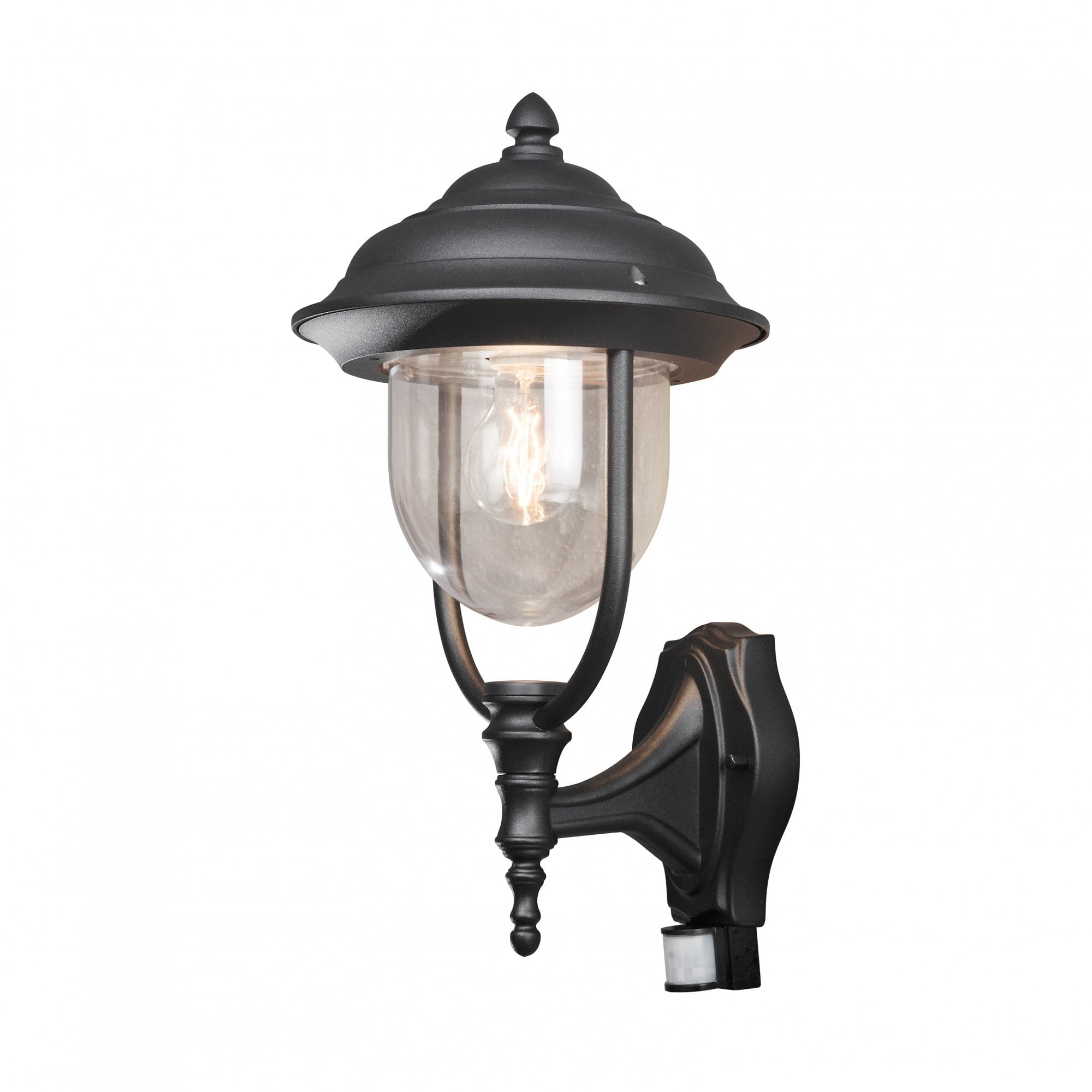 Konstsmide Parma Up Wall Light With PIR - Matt Black