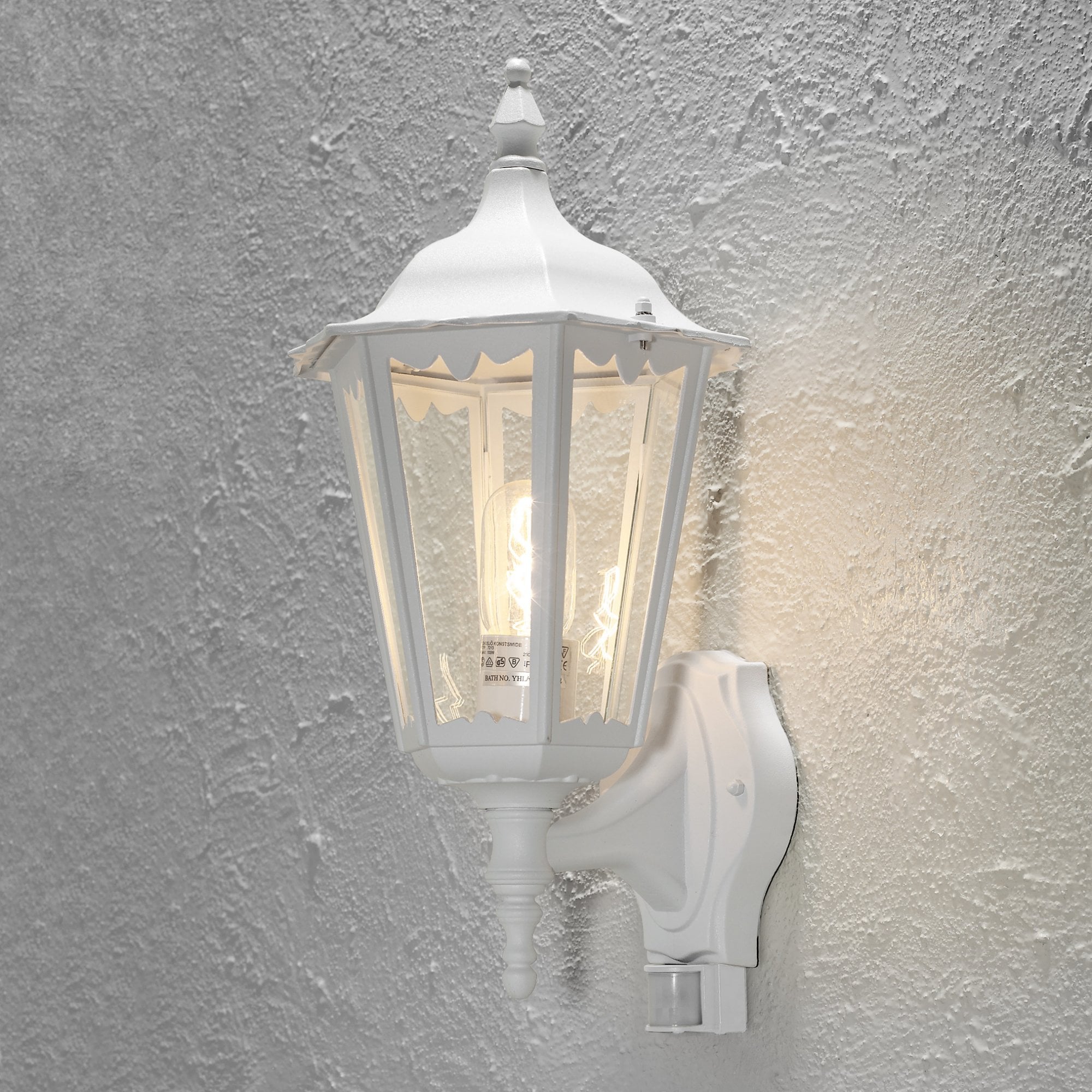 Konstsmide Firenze Up Wall Light With PIR - Matt White