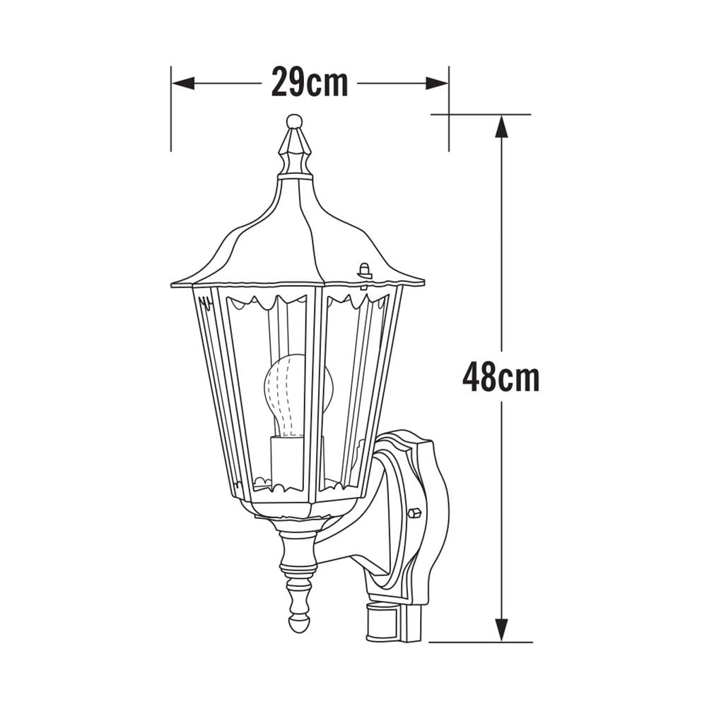 Konstsmide Firenze Up Wall Light With PIR - Green
