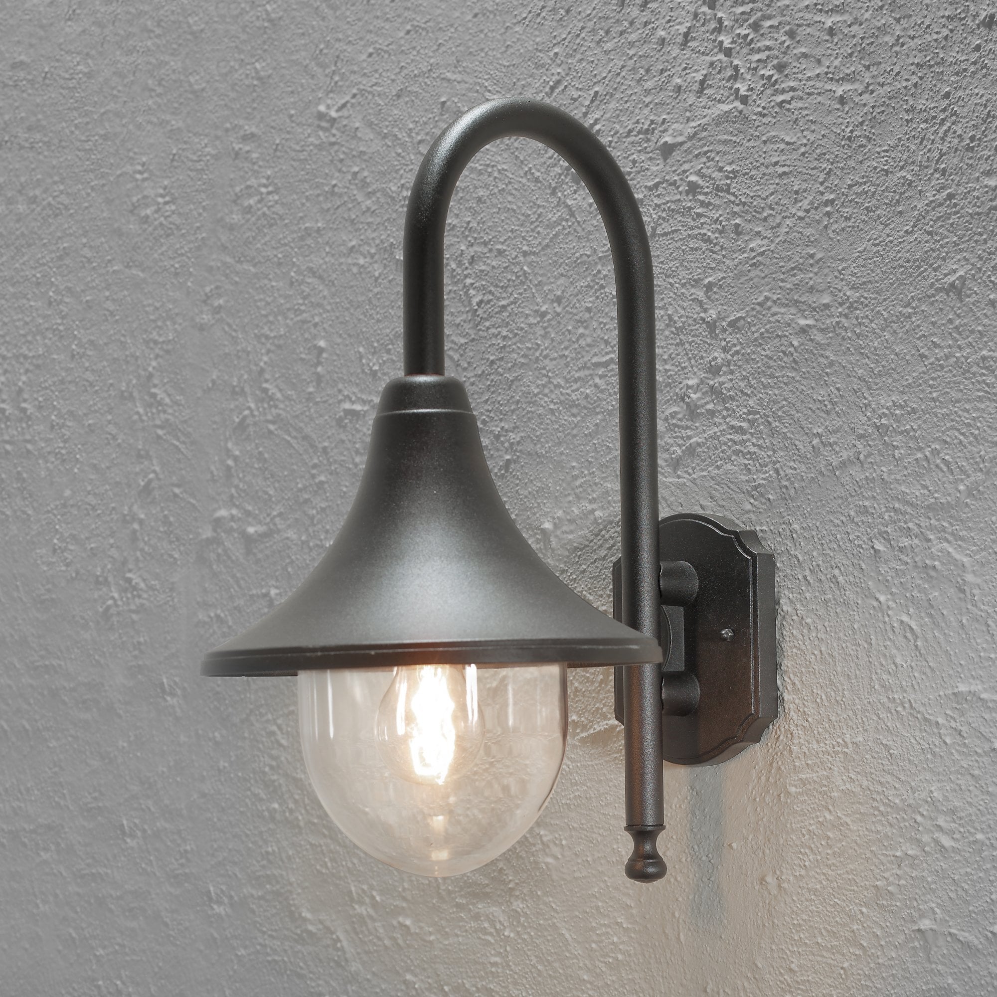 Konstsmide Bari Down Wall Light - Matt Black