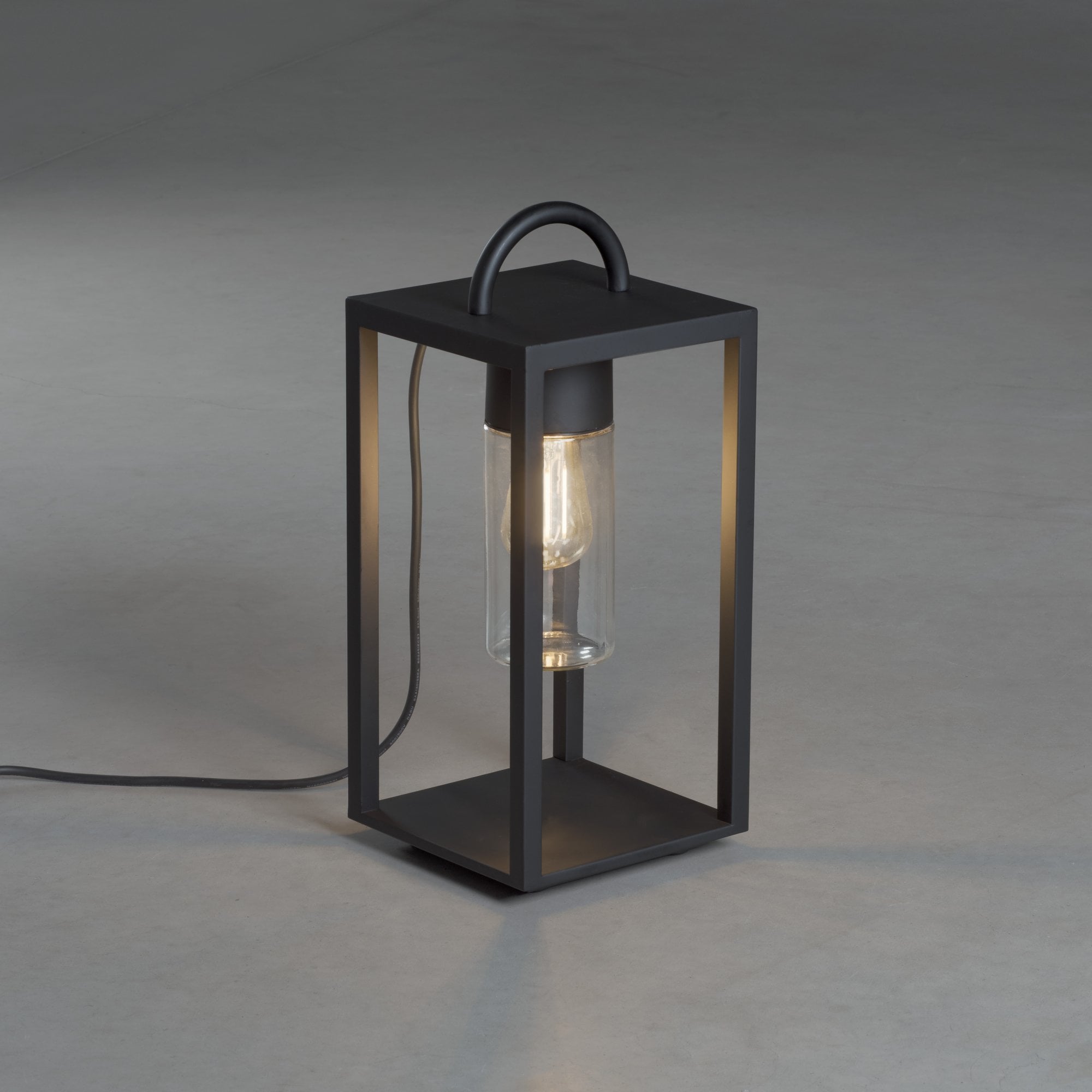 Konstsmide Bologna Outdoor Floor Lantern - Matt Black