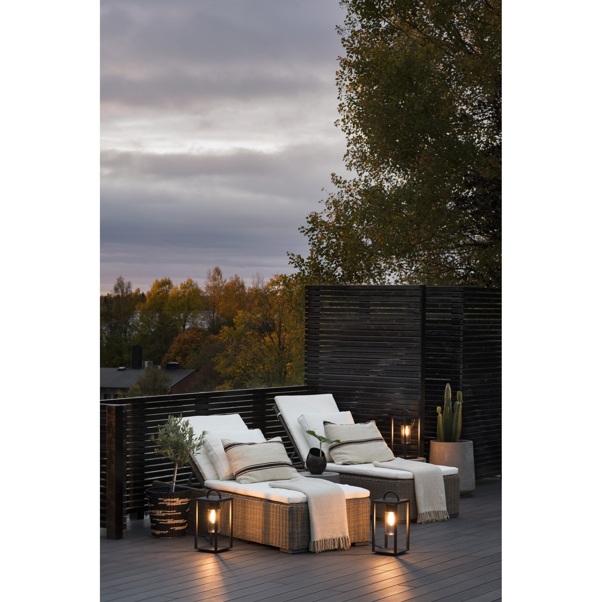 Konstsmide Bologna Outdoor Floor Lantern - Matt Black