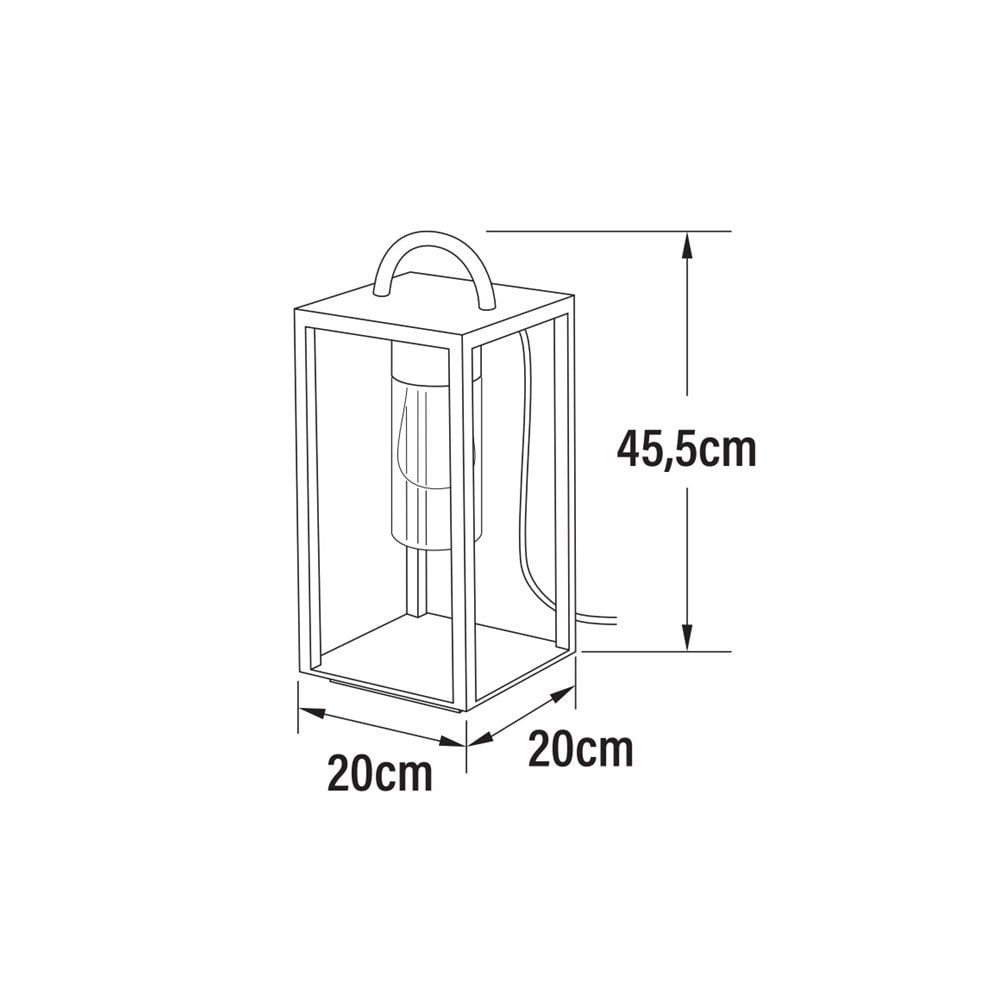 Konstsmide Bologna Outdoor Floor Lantern - Matt Black