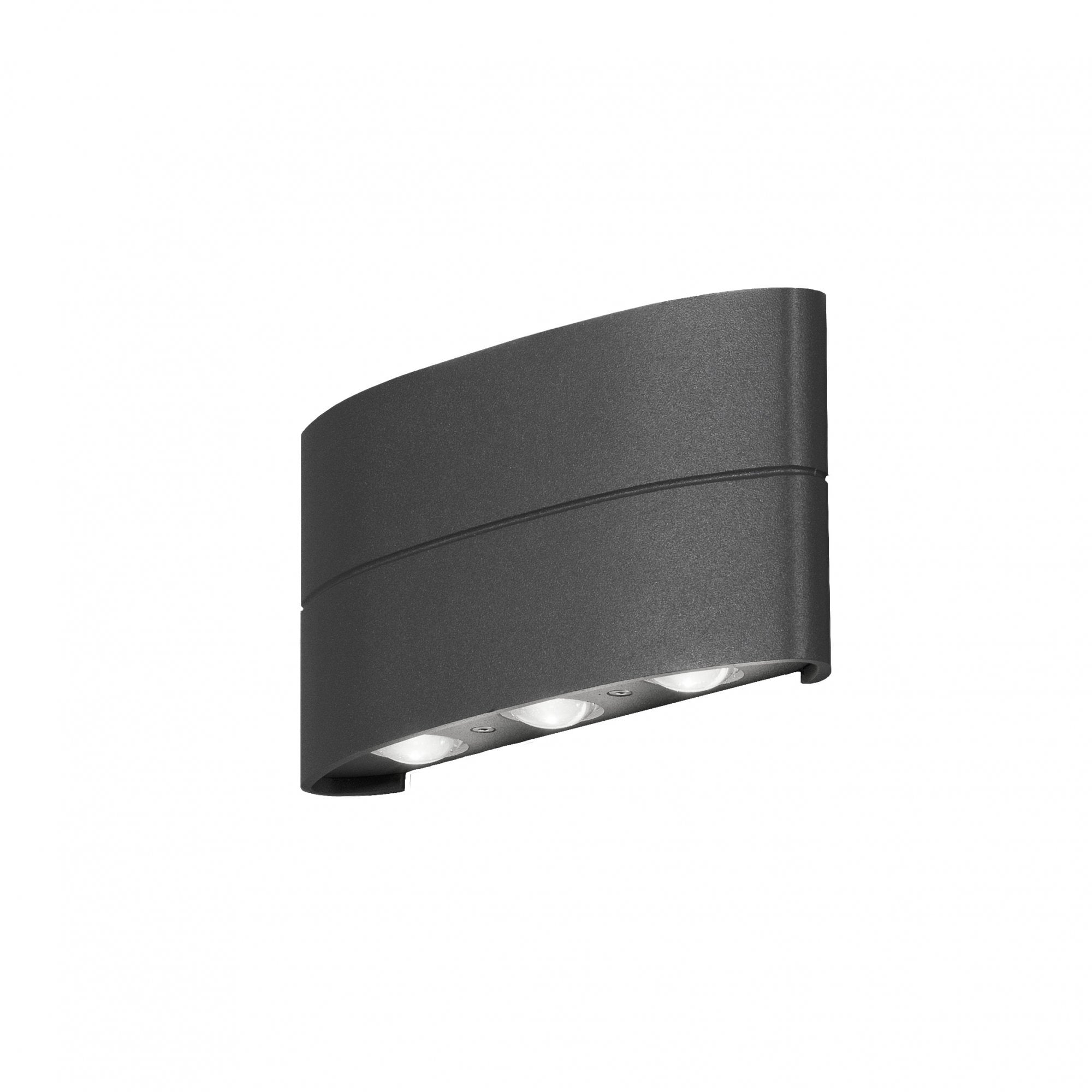 Konstsmide Chieri Rounded LED Wall Light - Anthracite