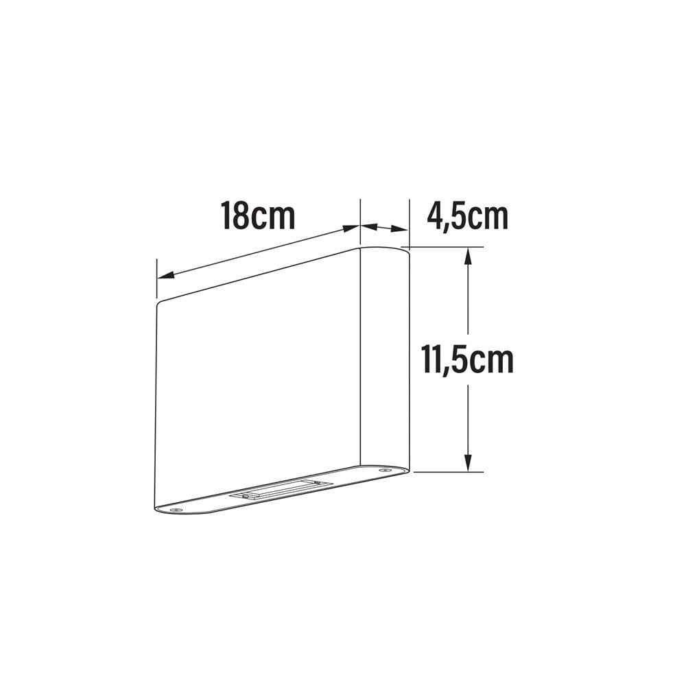 Konstsmide Chieri 11.5cm Oblong LED Wall Light - Anthracite