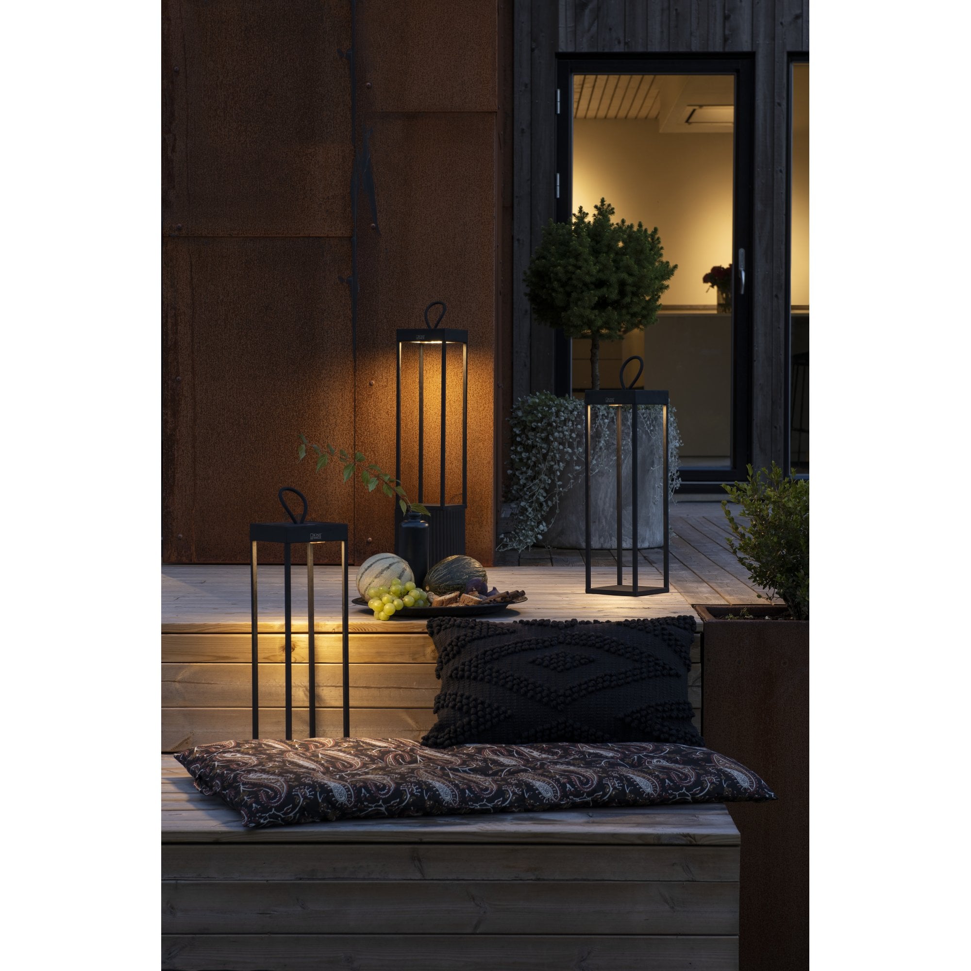 Konstsmide Ravello 50cm LED Lantern with USB - Matt Black