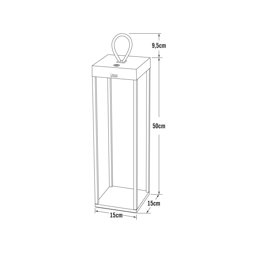 Konstsmide Ravello 50cm LED Lantern with USB - Matt Black