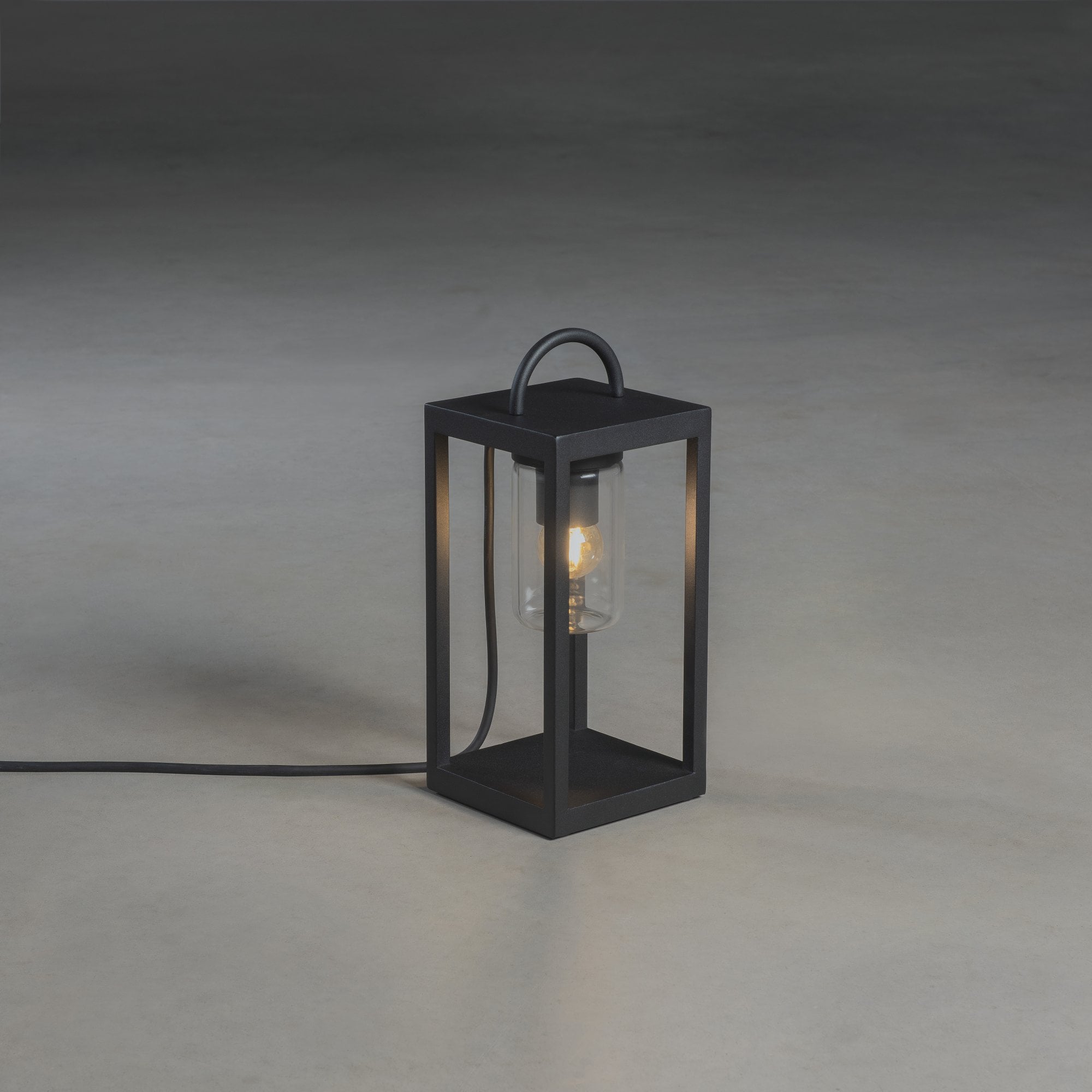 Konstsmide Bologna Outdoor LED Floor Lantern - Matt Black